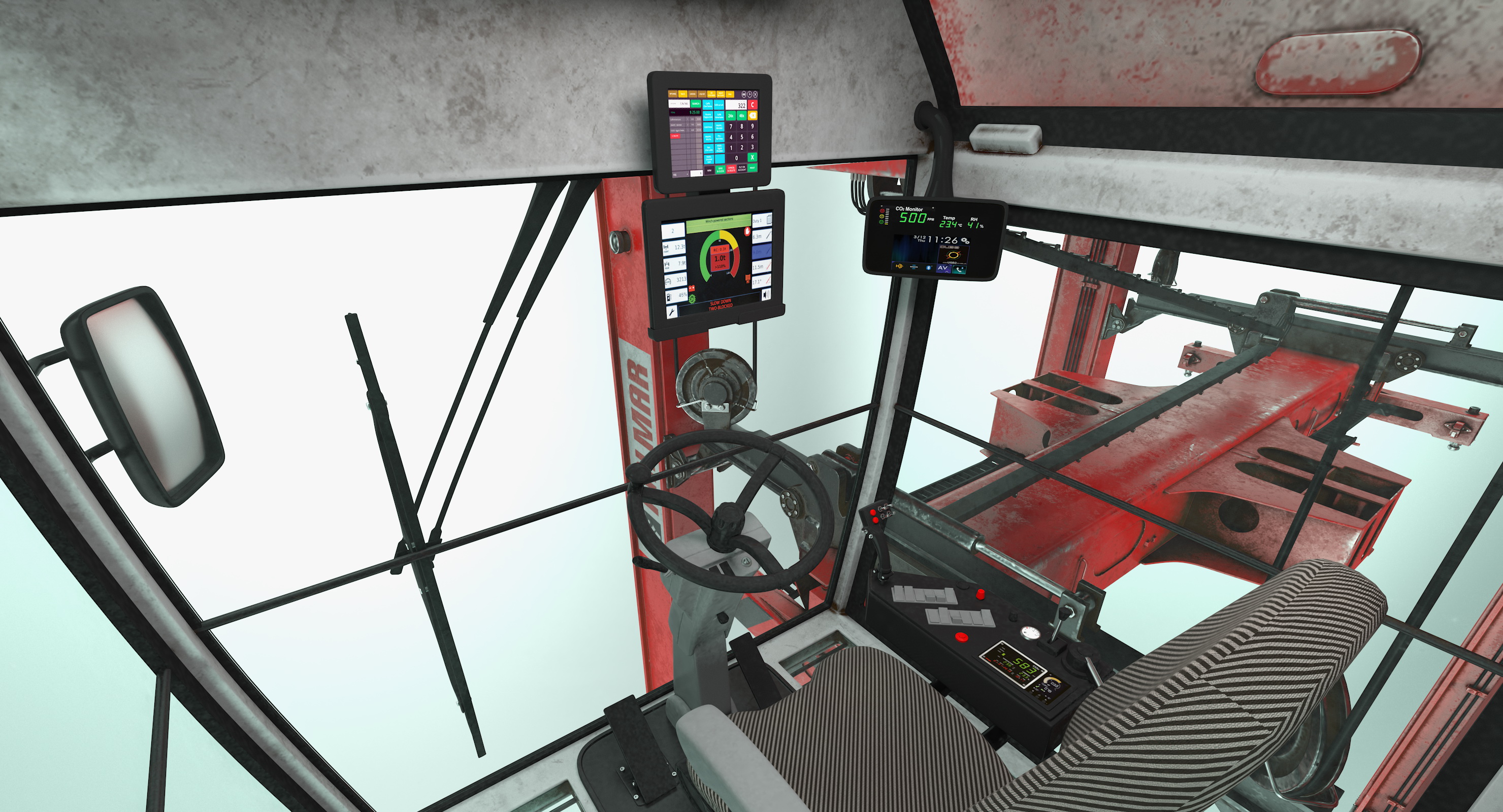 Kalmar Fastcharge Hybrid Straddle Carrier Dirty Rigged 3D model