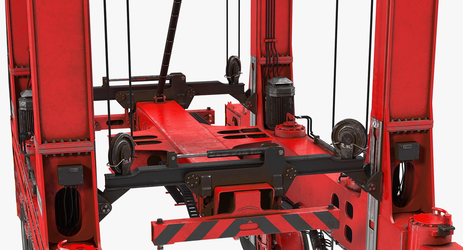 Kalmar Fastcharge Hybrid Straddle Carrier Dirty Rigged 3D model