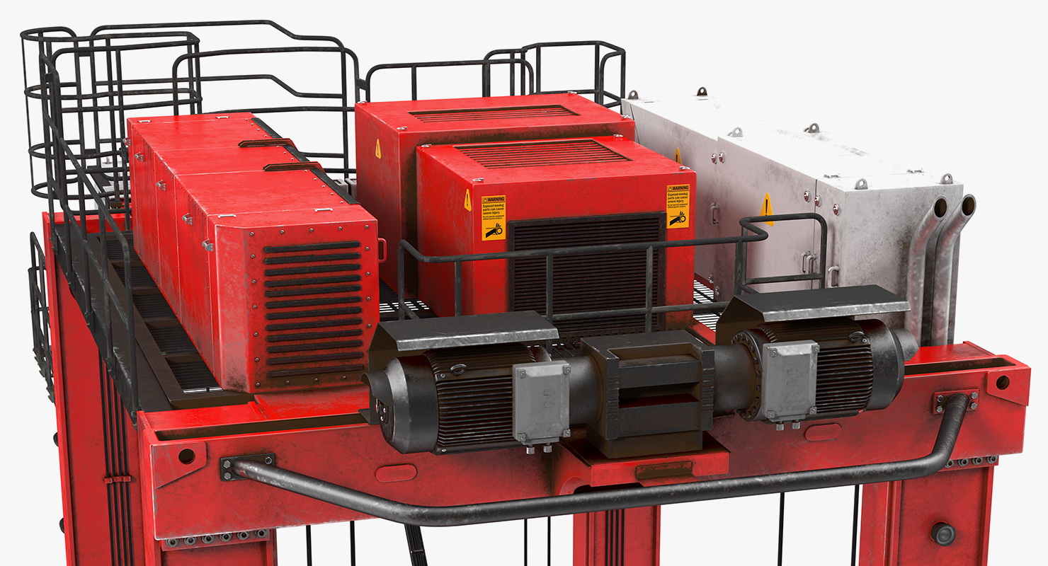 Kalmar Fastcharge Hybrid Straddle Carrier Dirty Rigged 3D model