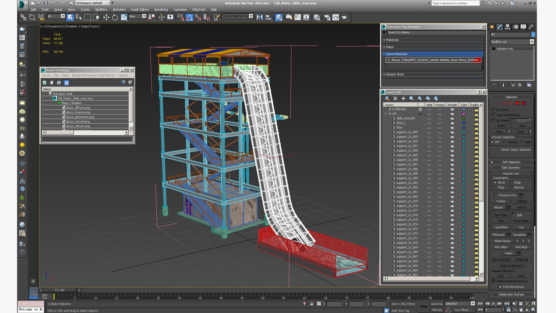 3D Tall Water Slide