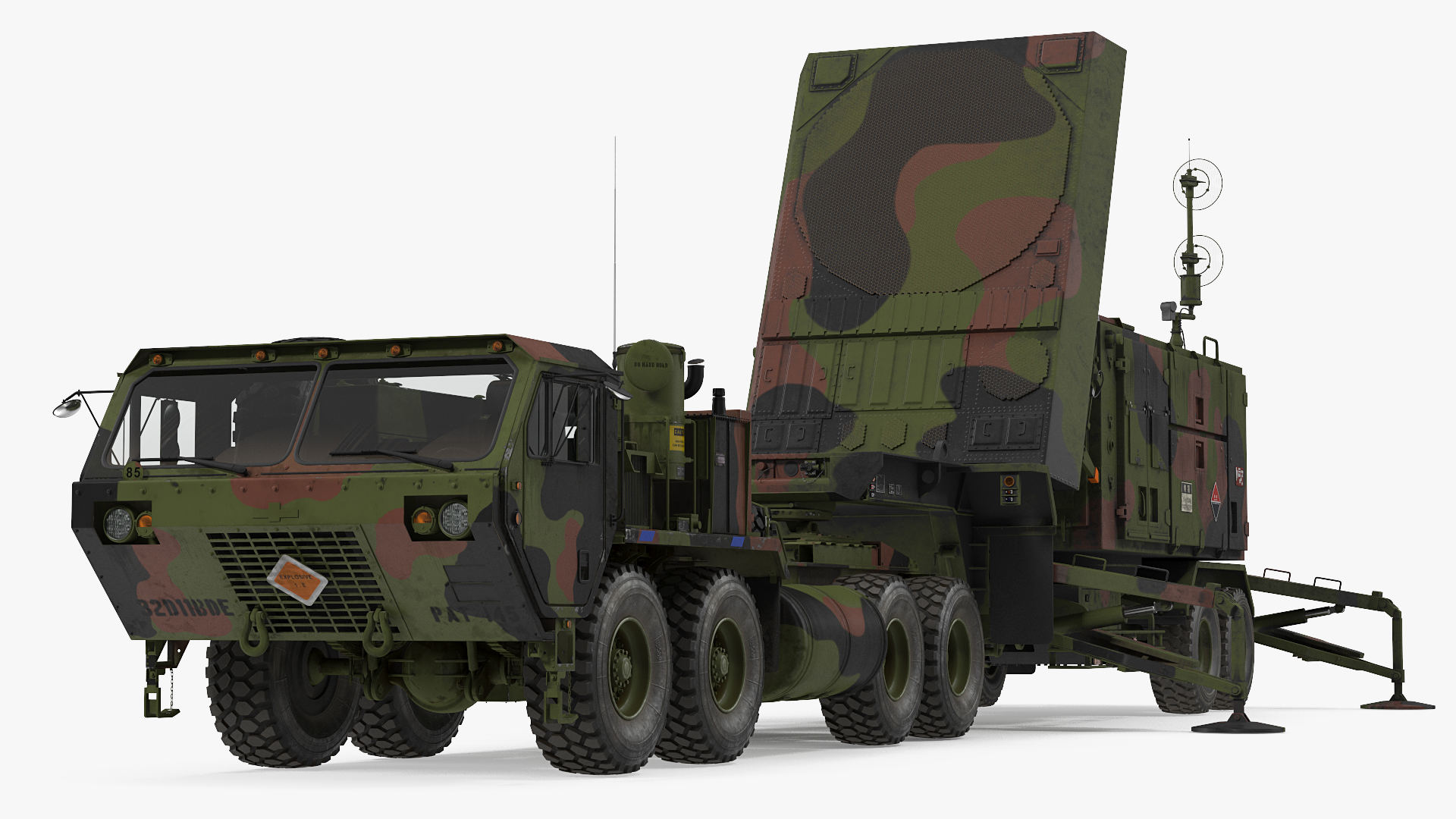3D Camo HEMTT M985 with Patriot AN MPQ53 Radar model
