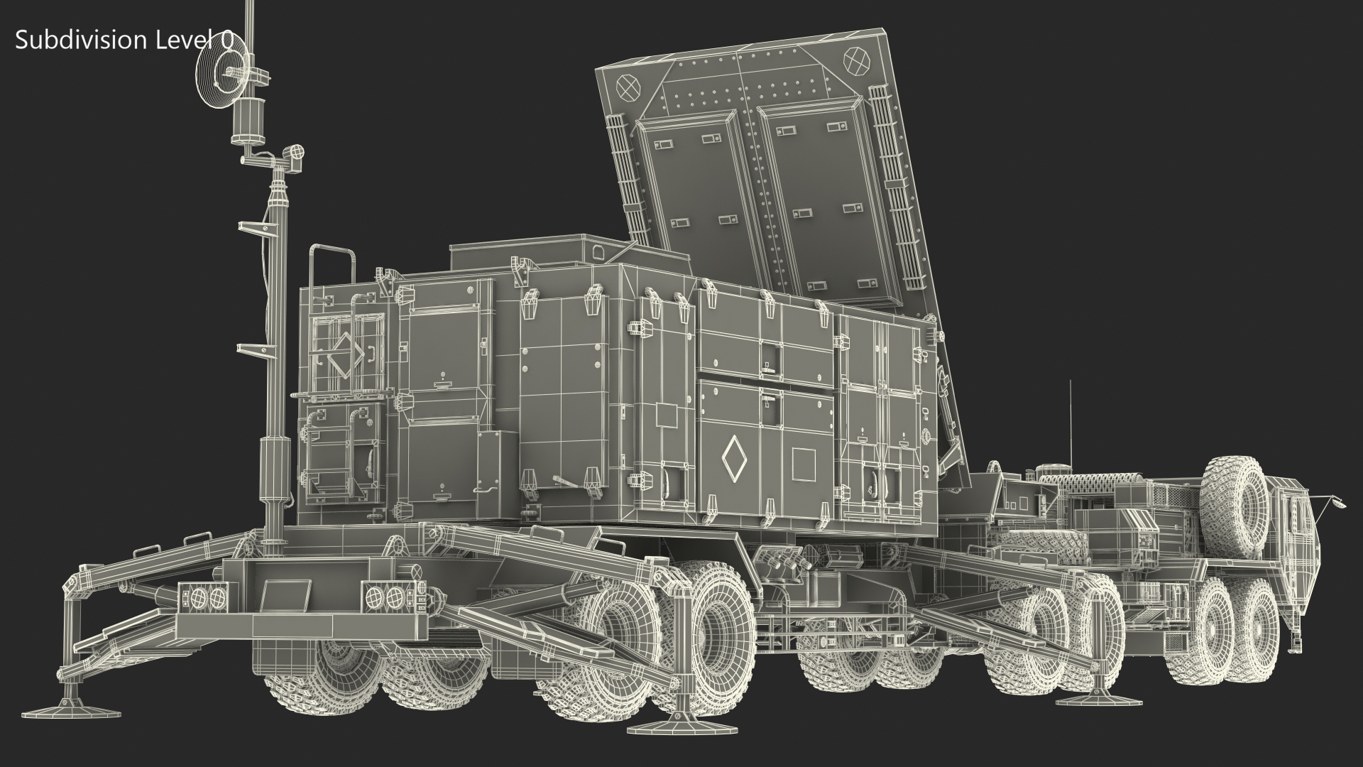 3D Camo HEMTT M985 with Patriot AN MPQ53 Radar model