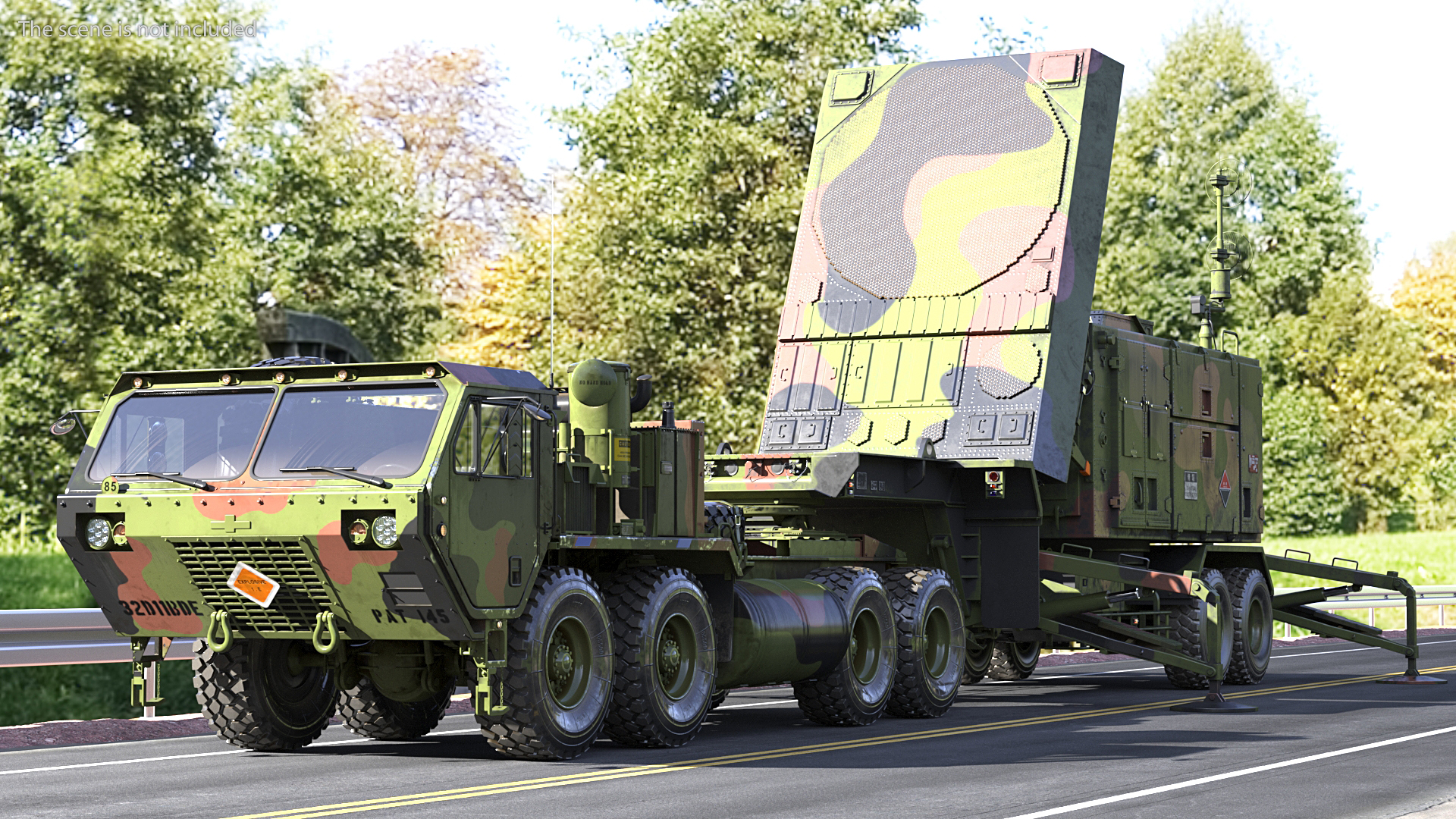 3D Camo HEMTT M985 with Patriot AN MPQ53 Radar model