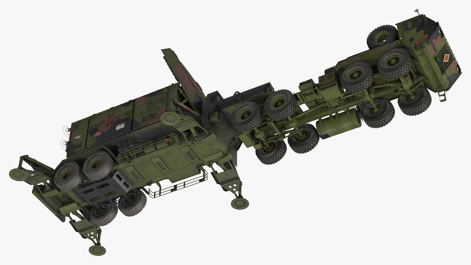 3D Camo HEMTT M985 with Patriot AN MPQ53 Radar model
