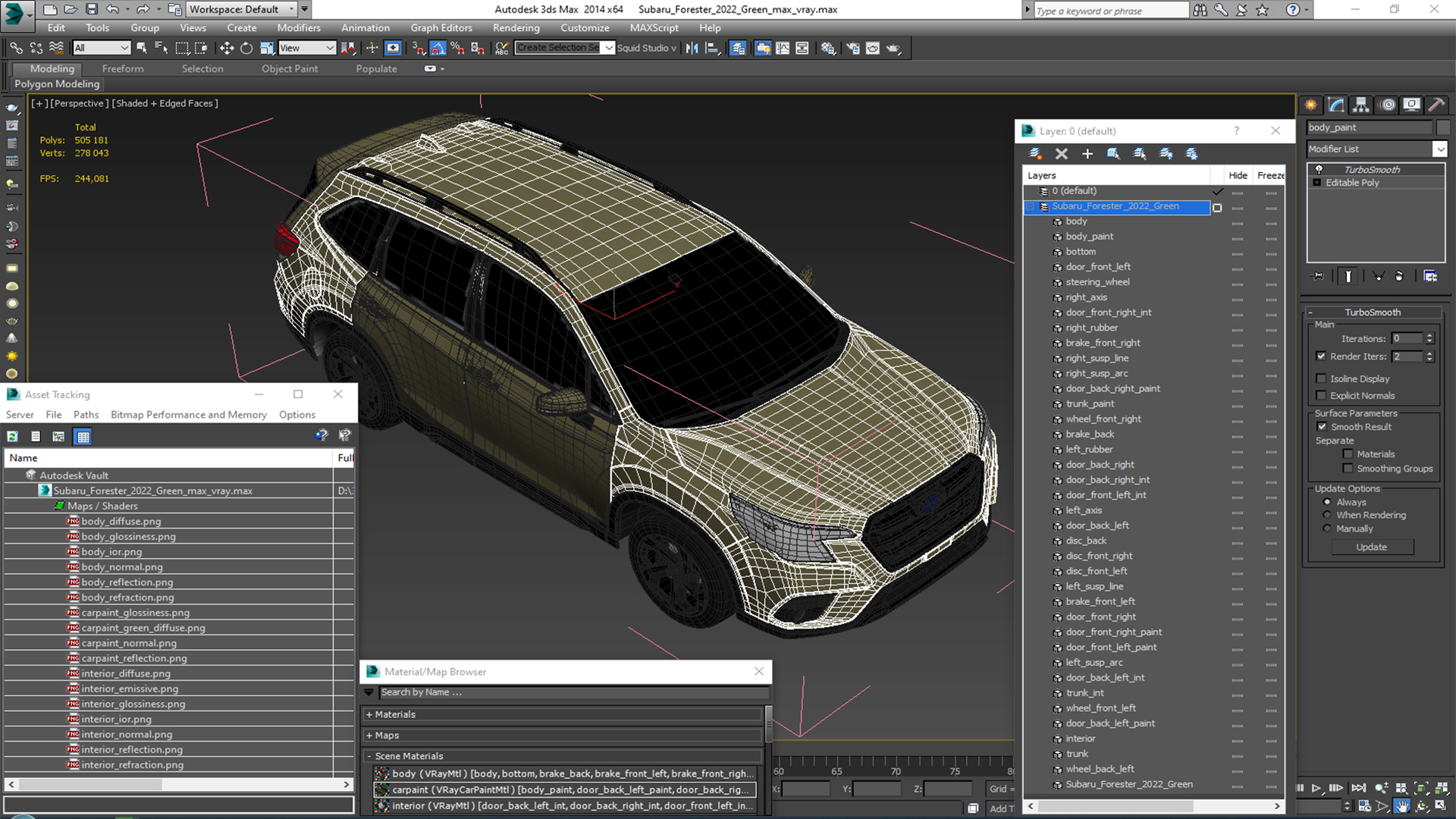 3D Subaru Forester 2022 Green