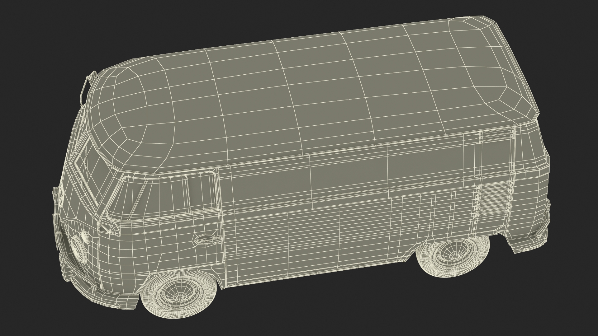 Volkswagen Type 2 T1 Classic Van Rigged 3D model