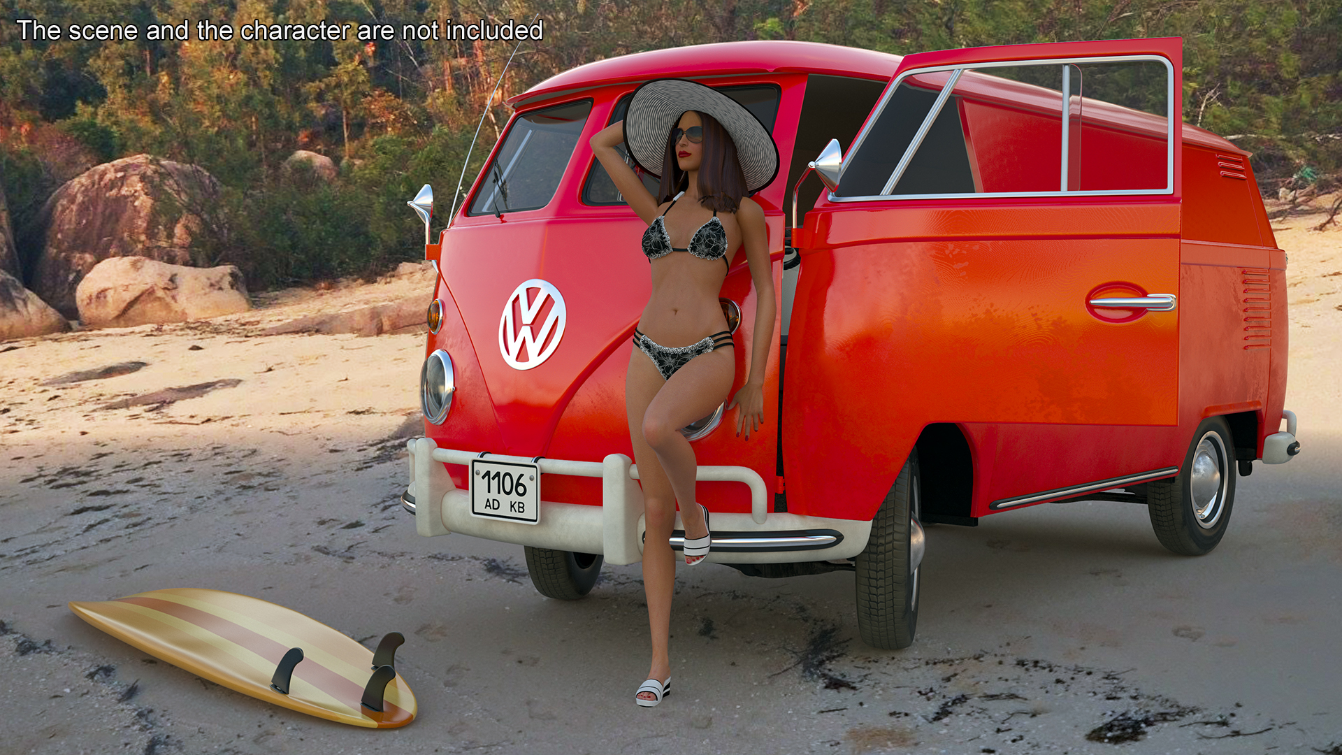Volkswagen Type 2 T1 Classic Van Rigged 3D model