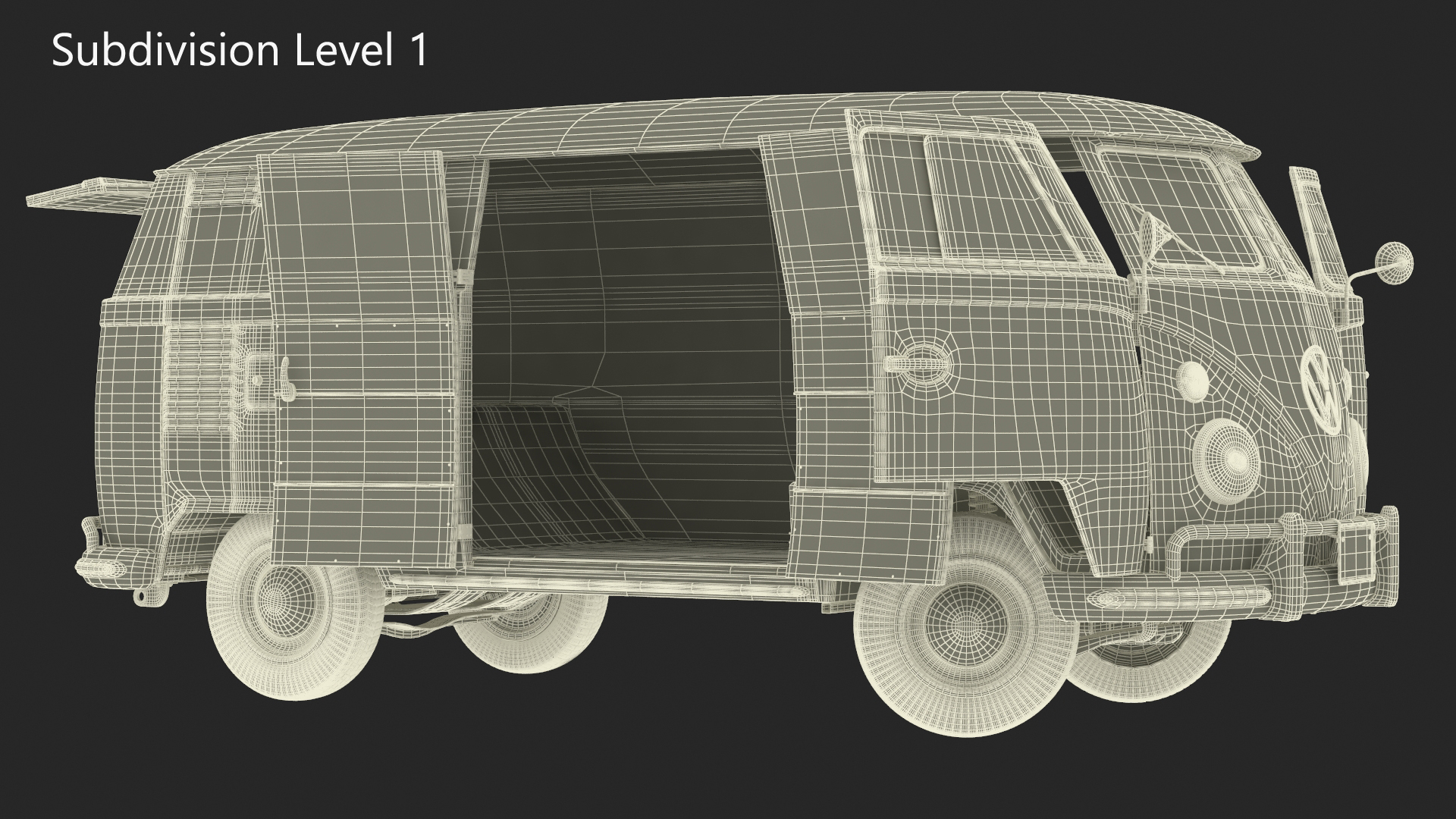 Volkswagen Type 2 T1 Classic Van Rigged 3D model