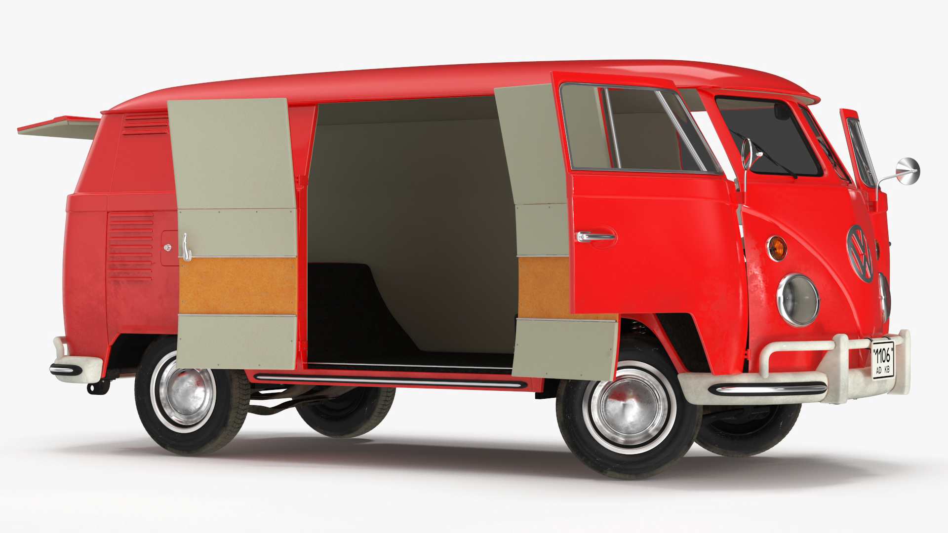 Volkswagen Type 2 T1 Classic Van Rigged 3D model