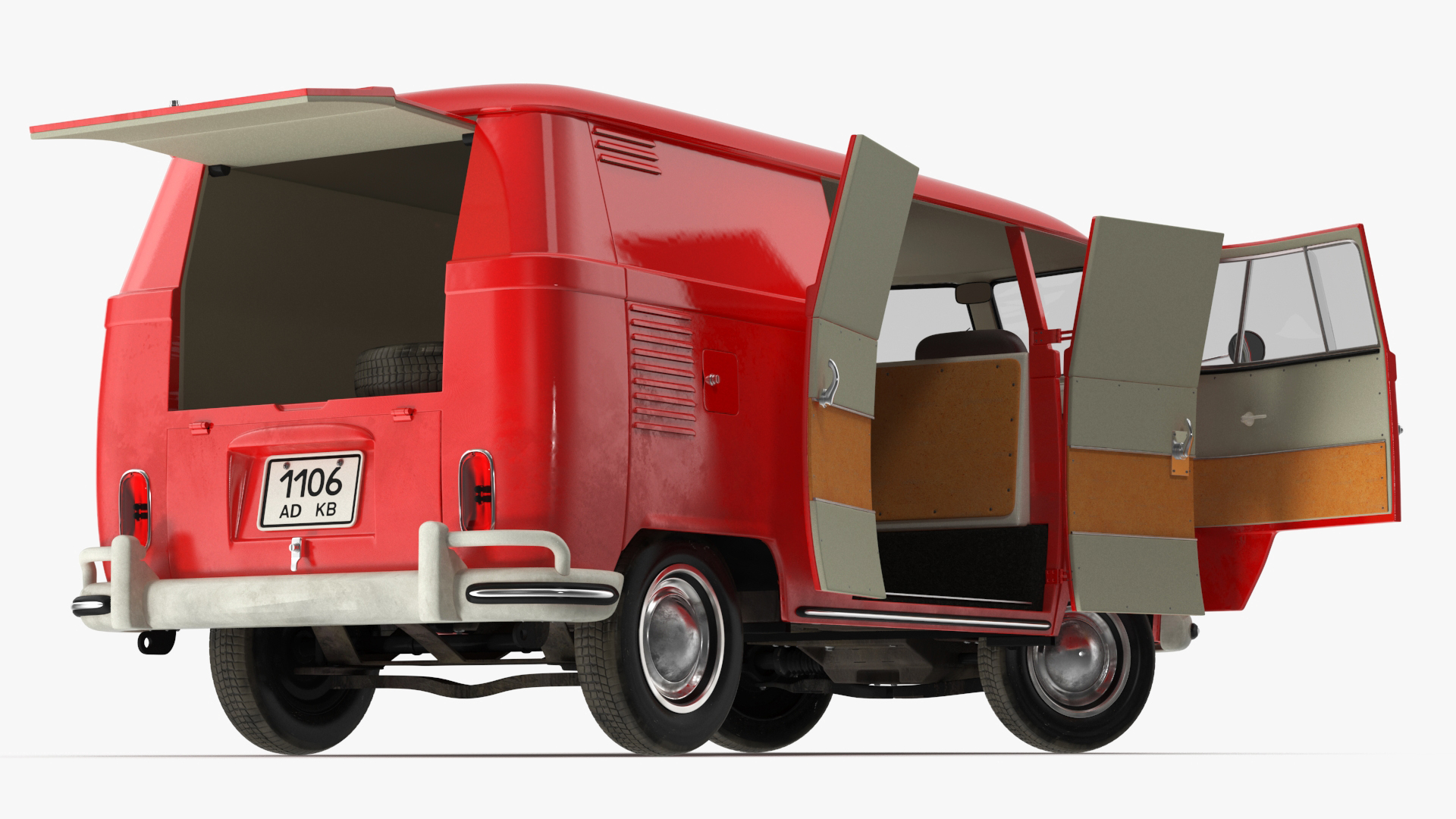 Volkswagen Type 2 T1 Classic Van Rigged 3D model