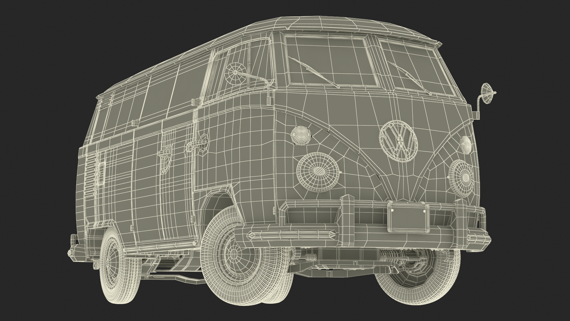 Volkswagen Type 2 T1 Classic Van Rigged 3D model