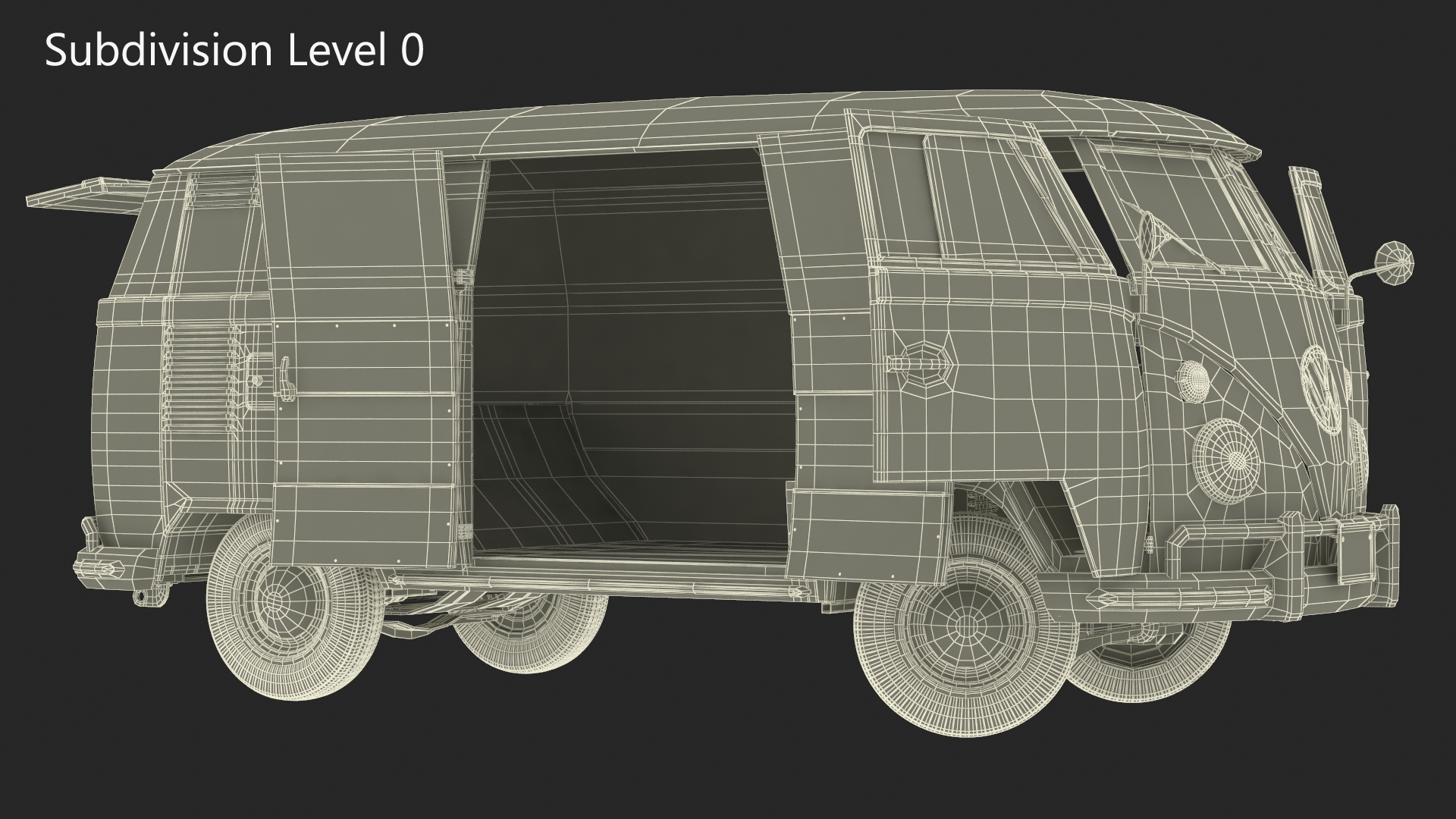 Volkswagen Type 2 T1 Classic Van Rigged 3D model