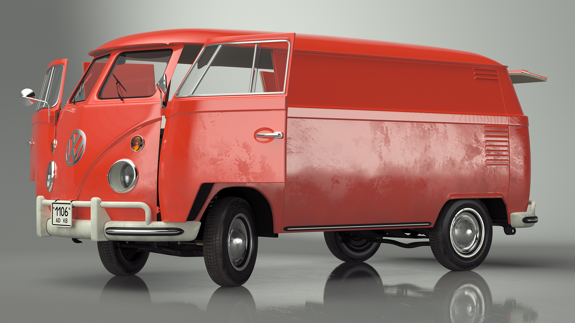 Volkswagen Type 2 T1 Classic Van Rigged 3D model
