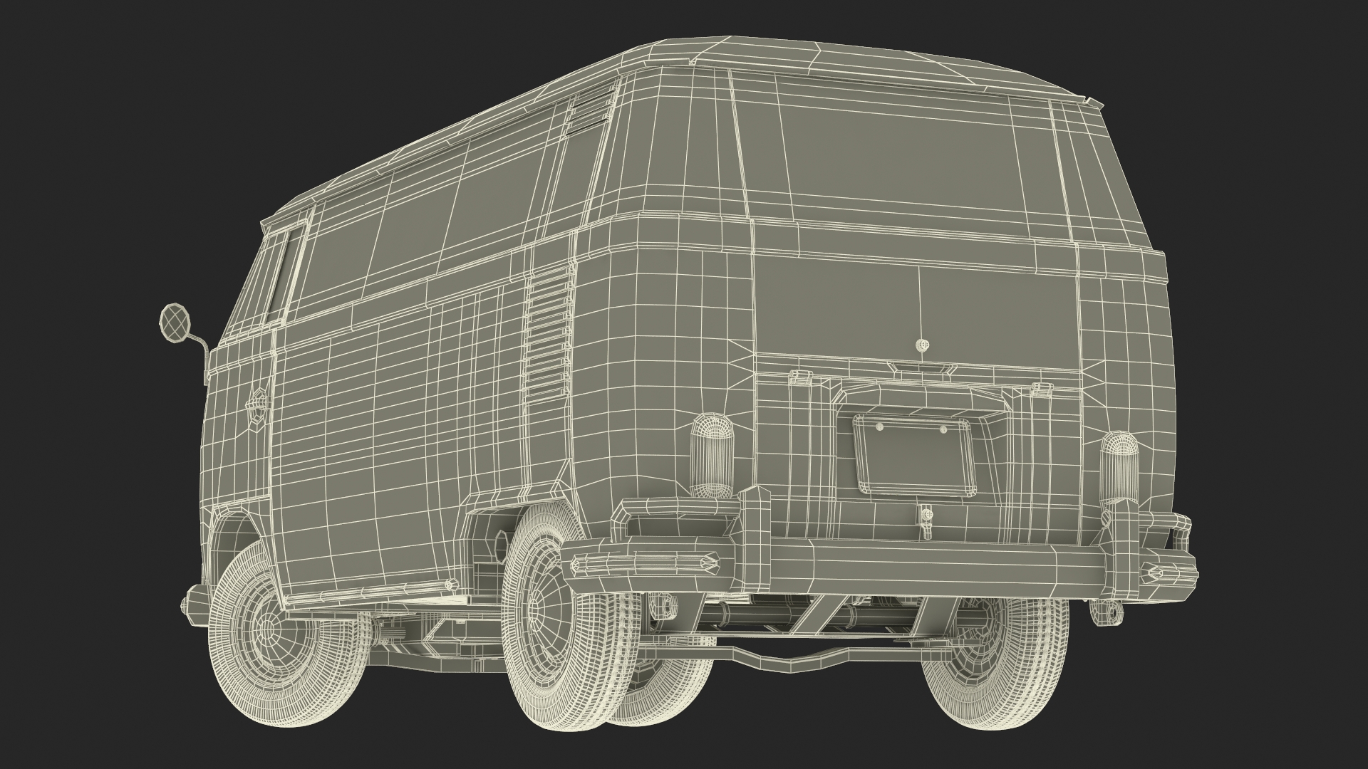 Volkswagen Type 2 T1 Classic Van Rigged 3D model