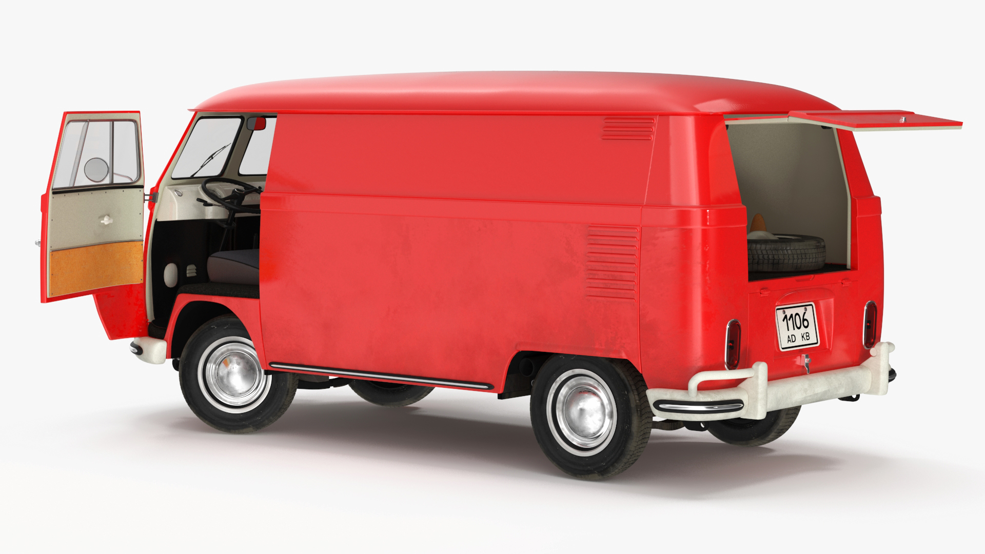 Volkswagen Type 2 T1 Classic Van Rigged 3D model