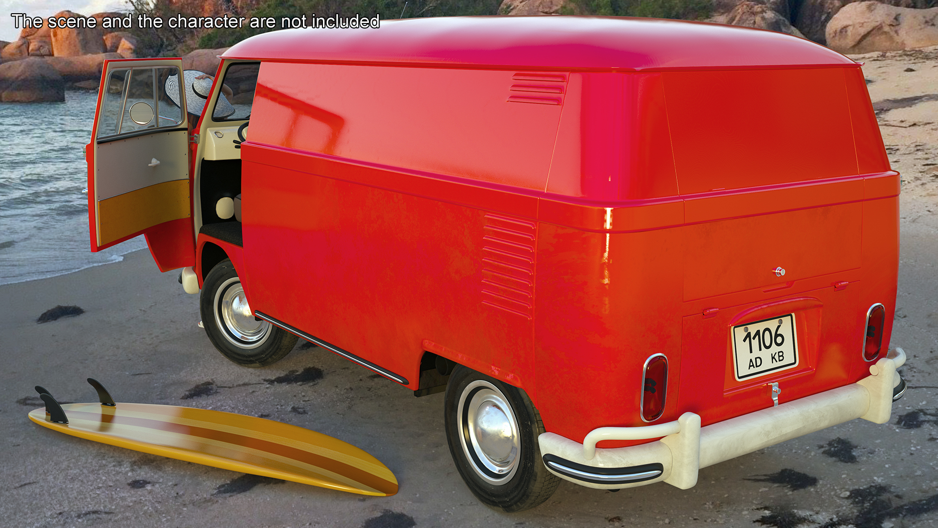 Volkswagen Type 2 T1 Classic Van Rigged 3D model
