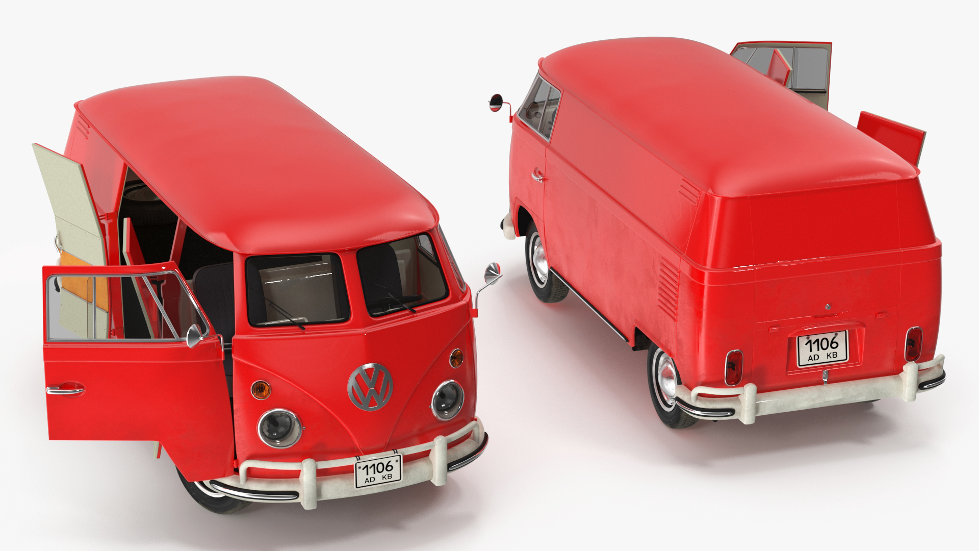 Volkswagen Type 2 T1 Classic Van Rigged 3D model