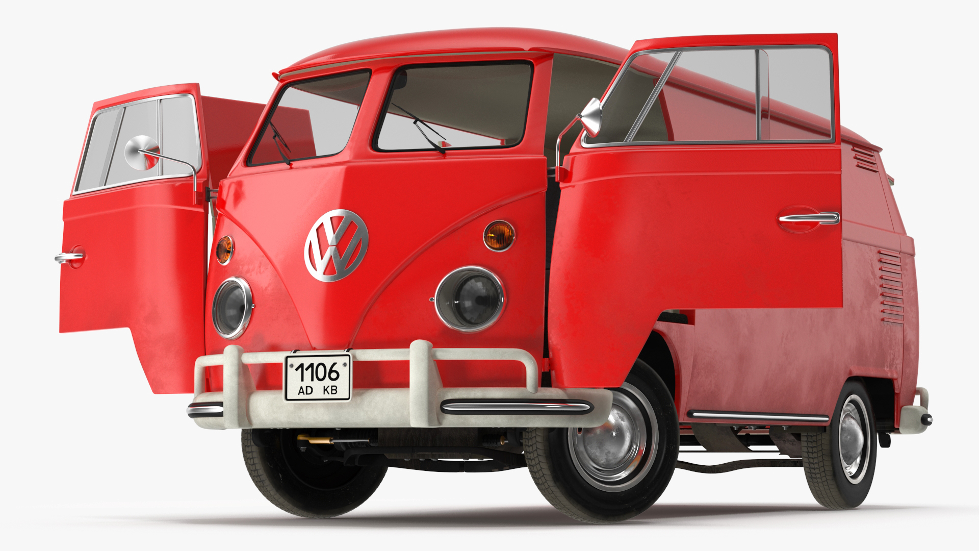 Volkswagen Type 2 T1 Classic Van Rigged 3D model