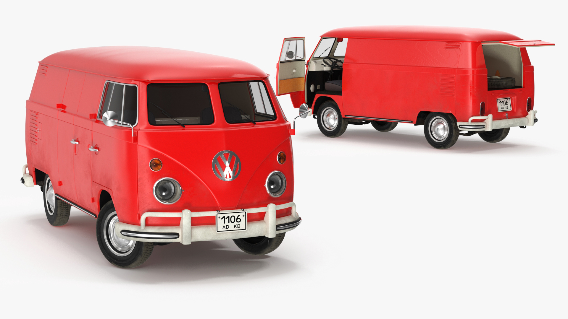 Volkswagen Type 2 T1 Classic Van Rigged 3D model