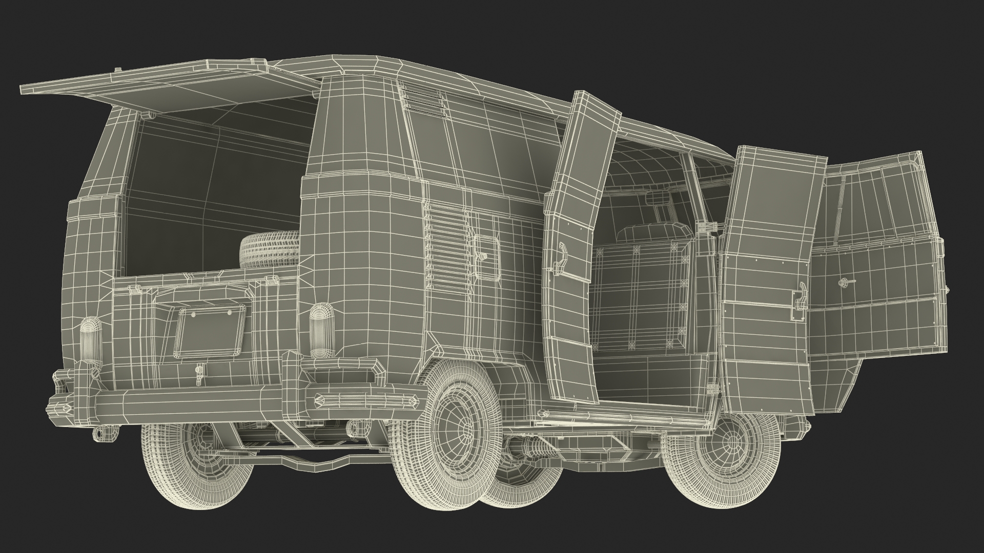 Volkswagen Type 2 T1 Classic Van Rigged 3D model