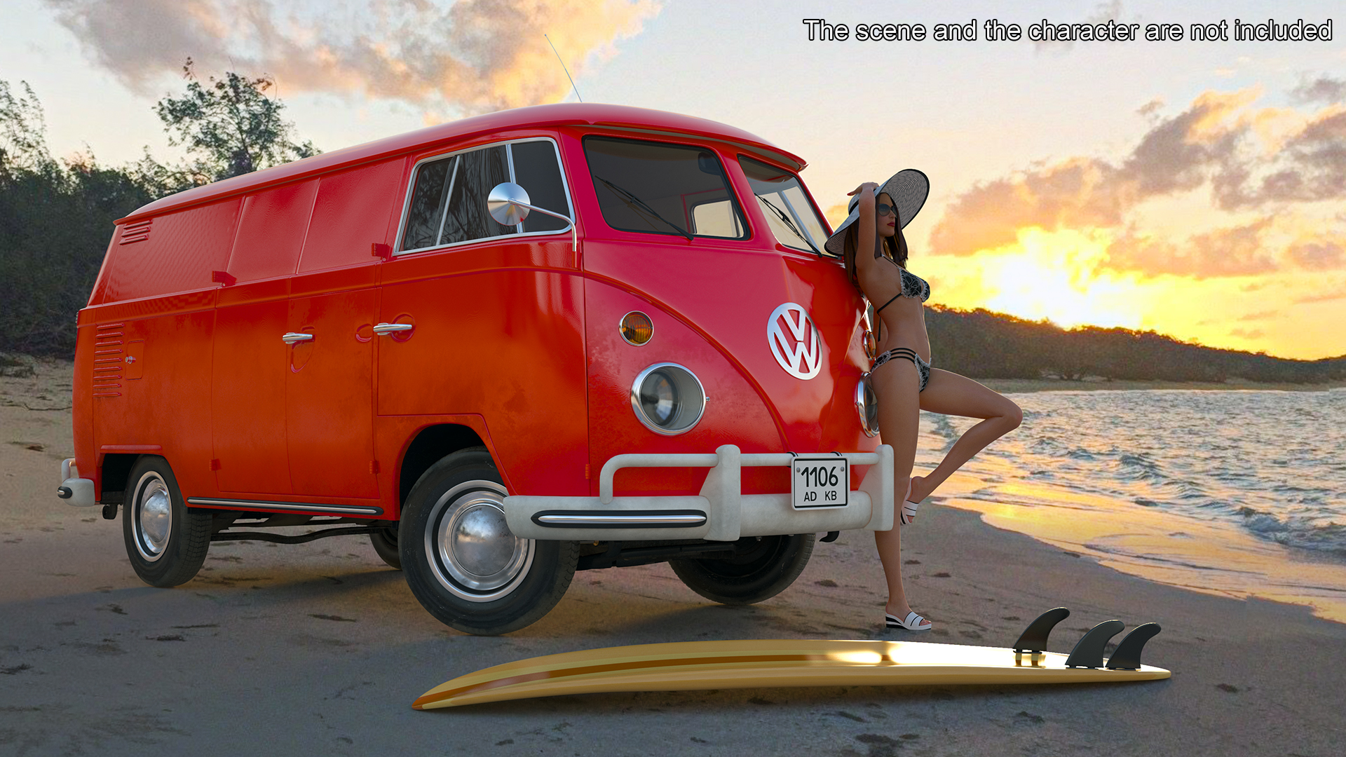Volkswagen Type 2 T1 Classic Van Rigged 3D model