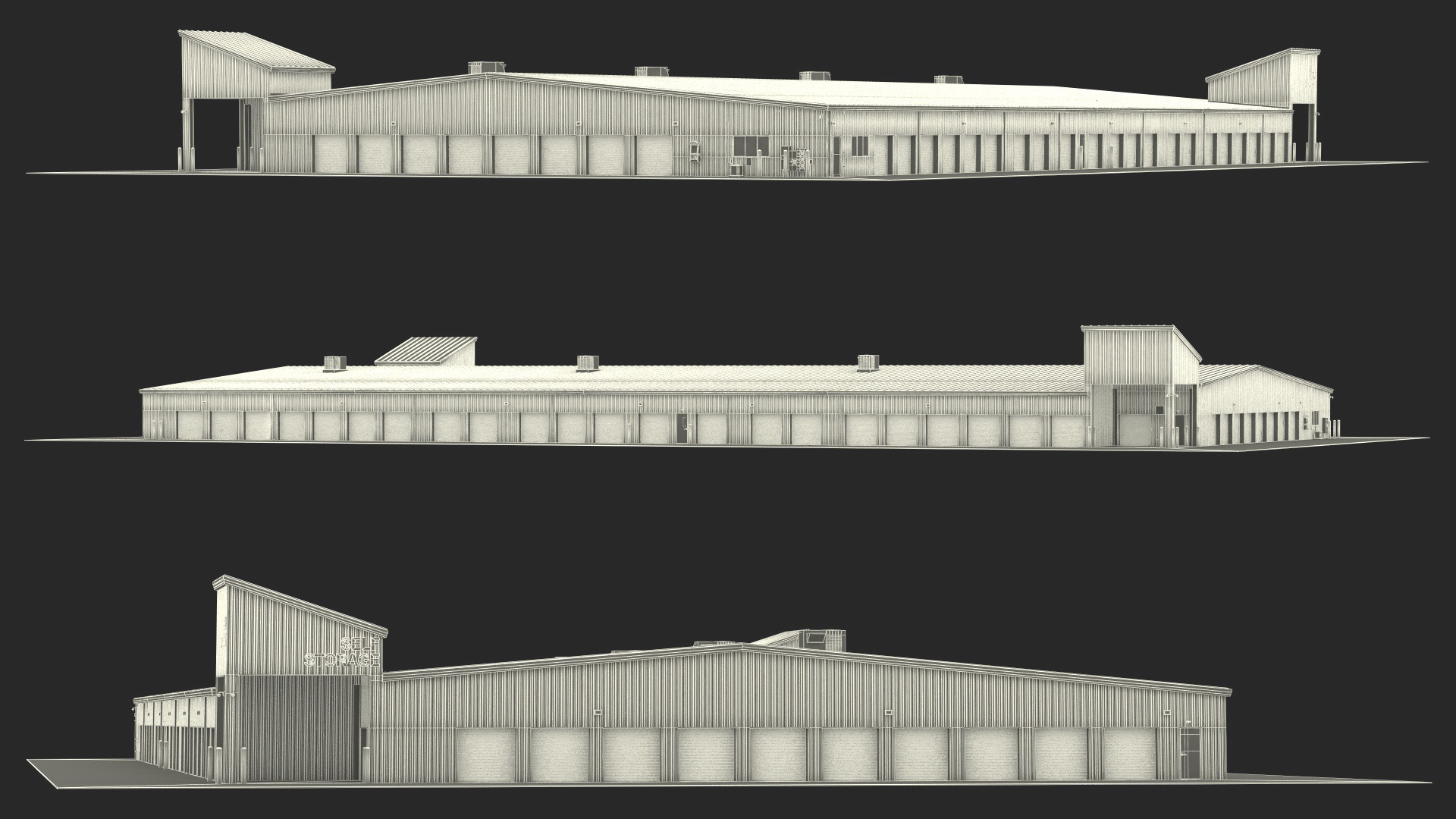 Self Storage Steel Building 3D
