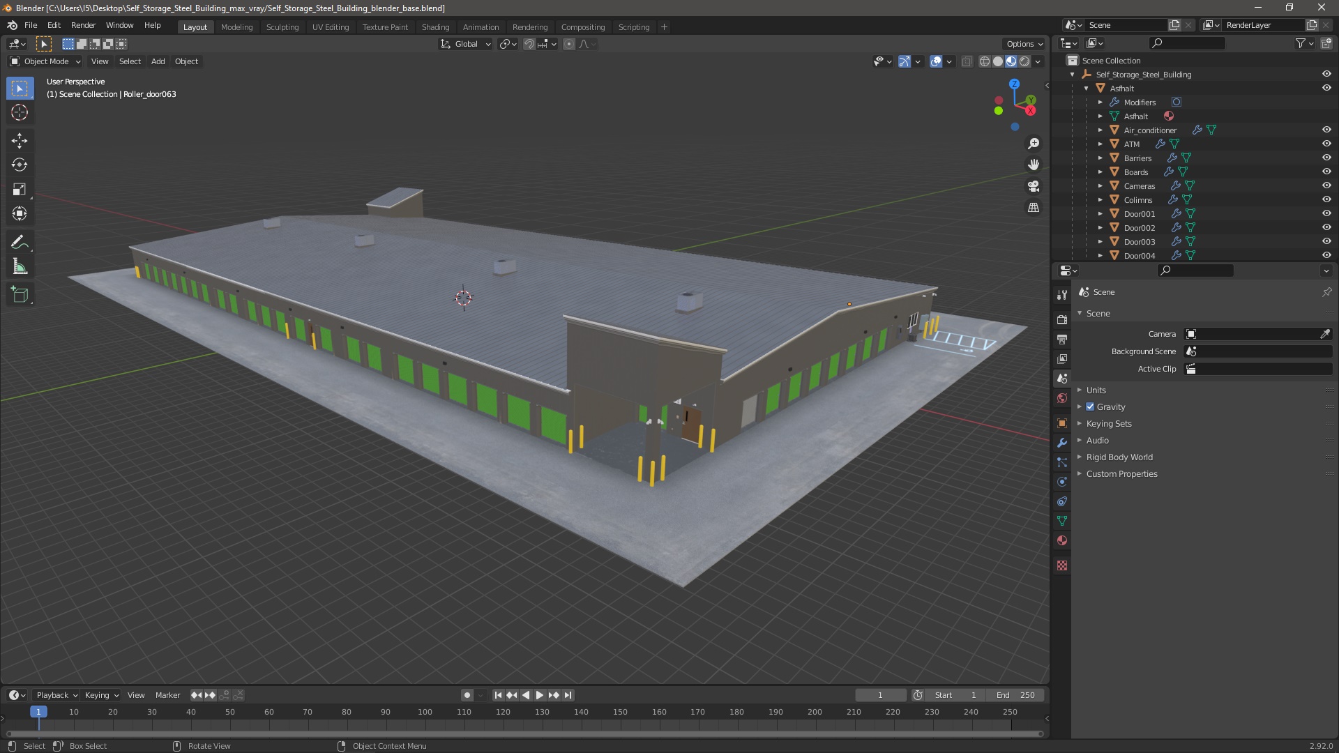 Self Storage Steel Building 3D