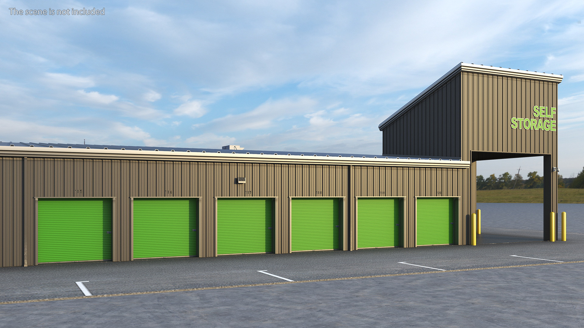 Self Storage Steel Building 3D