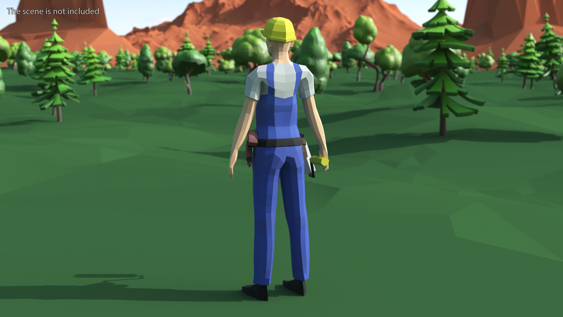 Construction Worker Low Poly Rigged for Cinema 4D 3D model