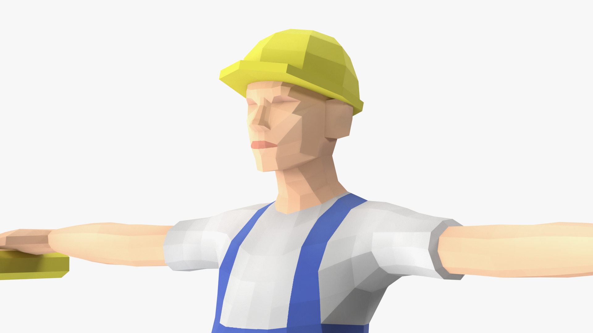 Construction Worker Low Poly Rigged for Cinema 4D 3D model