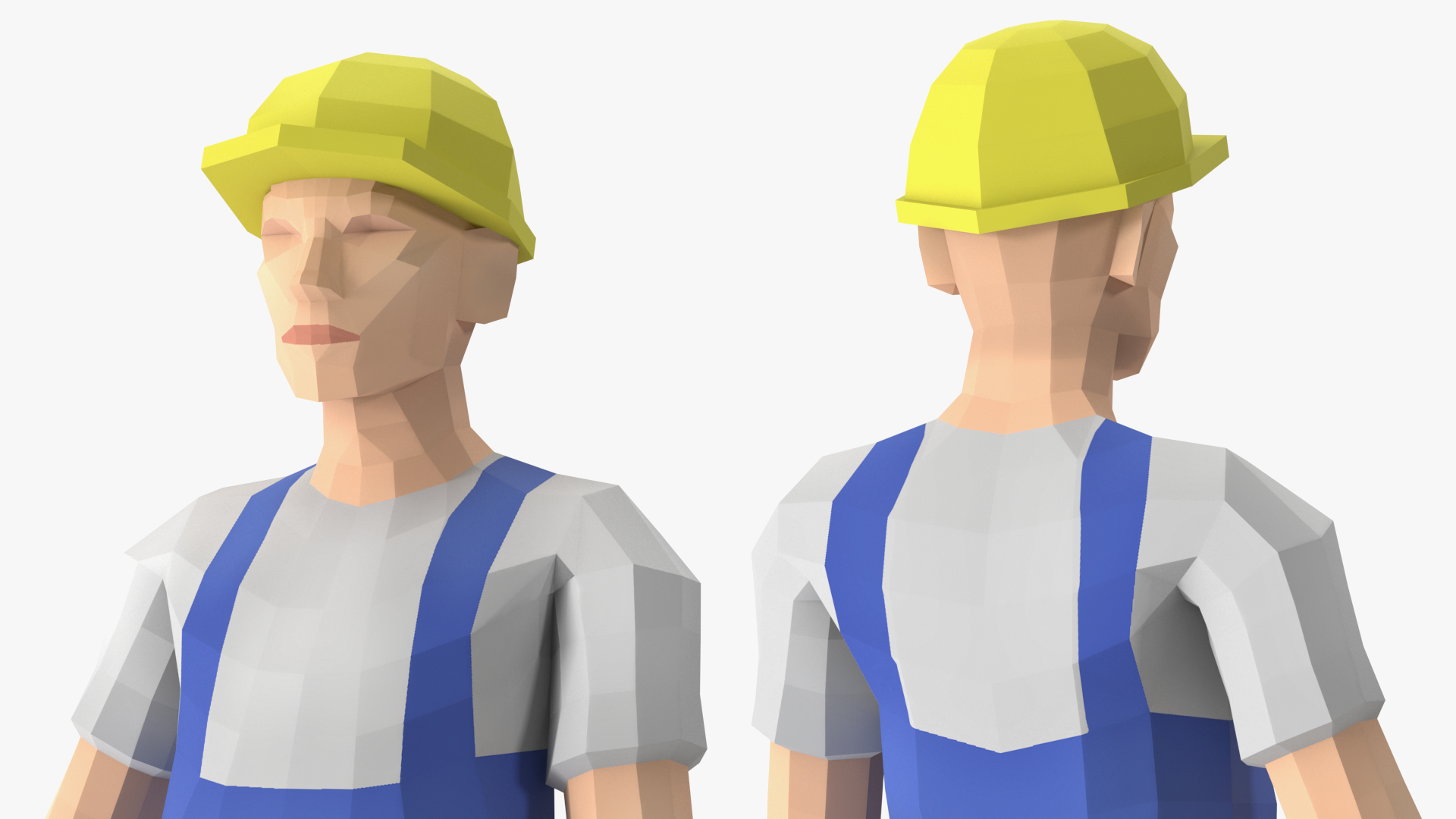 Construction Worker Low Poly Rigged for Cinema 4D 3D model