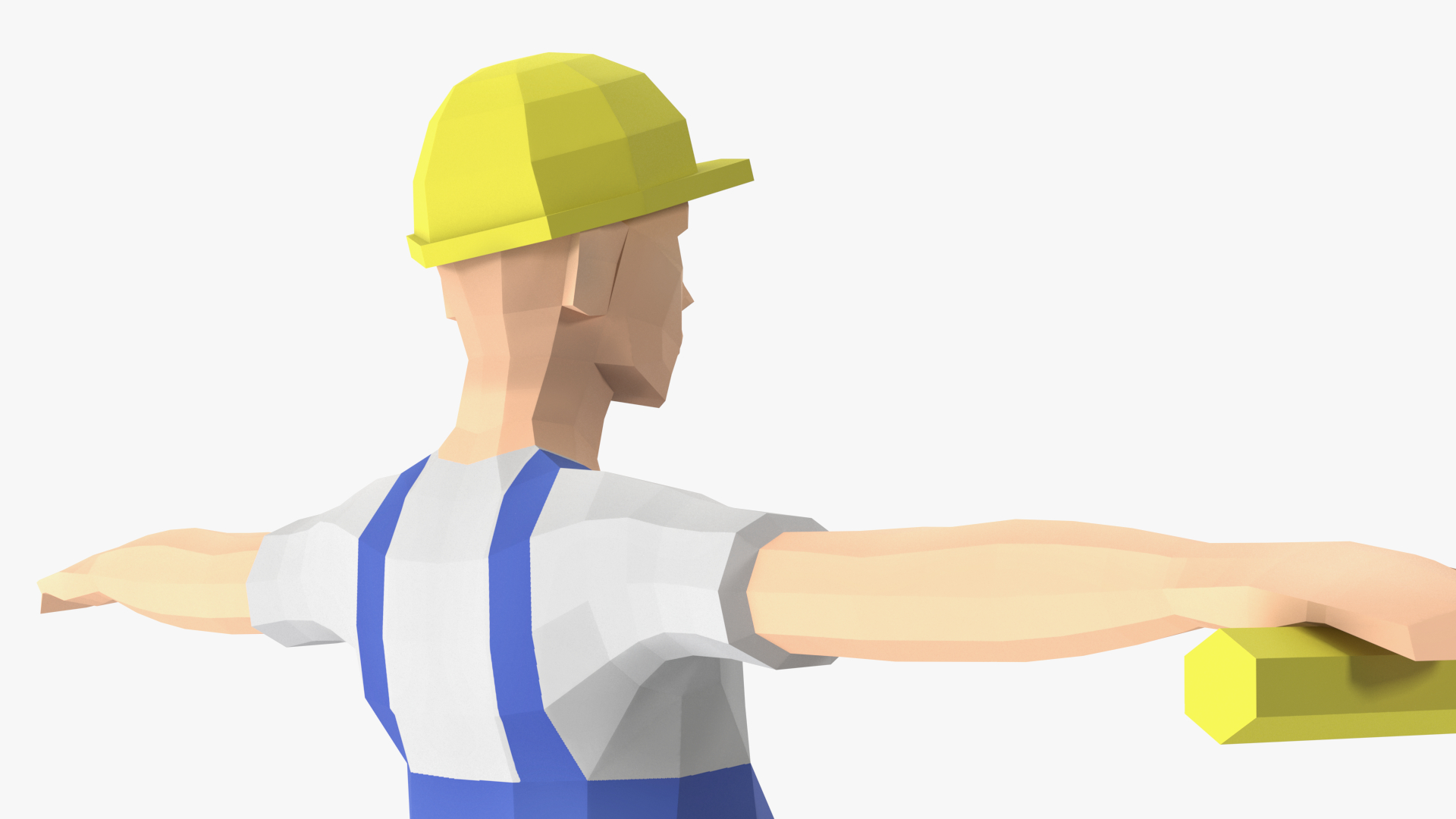 Construction Worker Low Poly Rigged for Cinema 4D 3D model