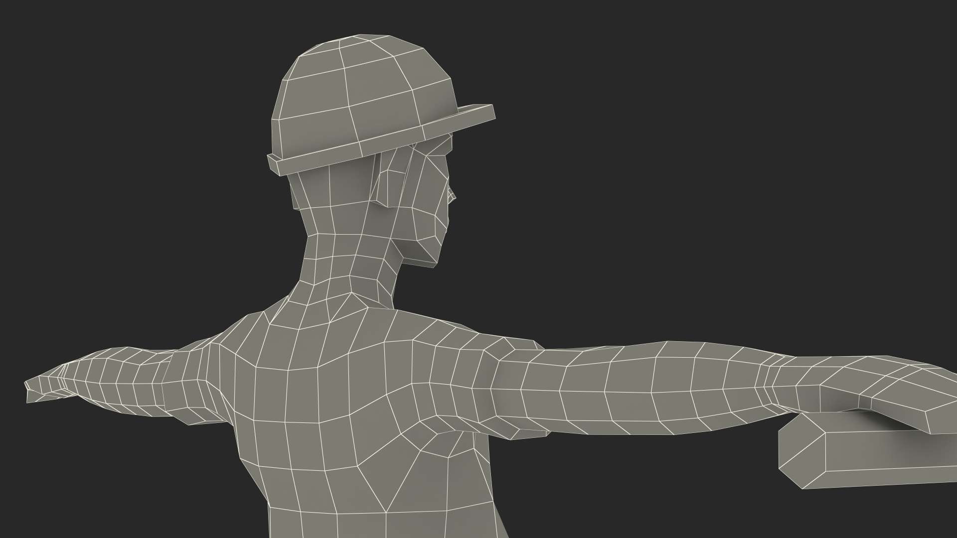 Construction Worker Low Poly Rigged for Cinema 4D 3D model
