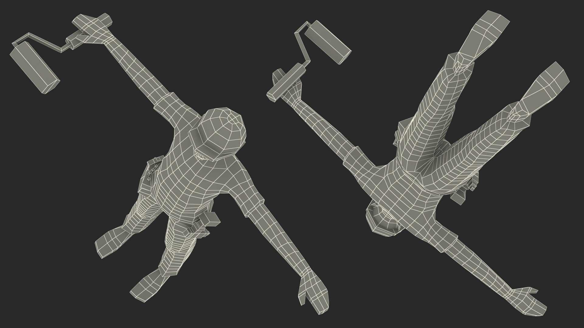 Construction Worker Low Poly Rigged for Cinema 4D 3D model