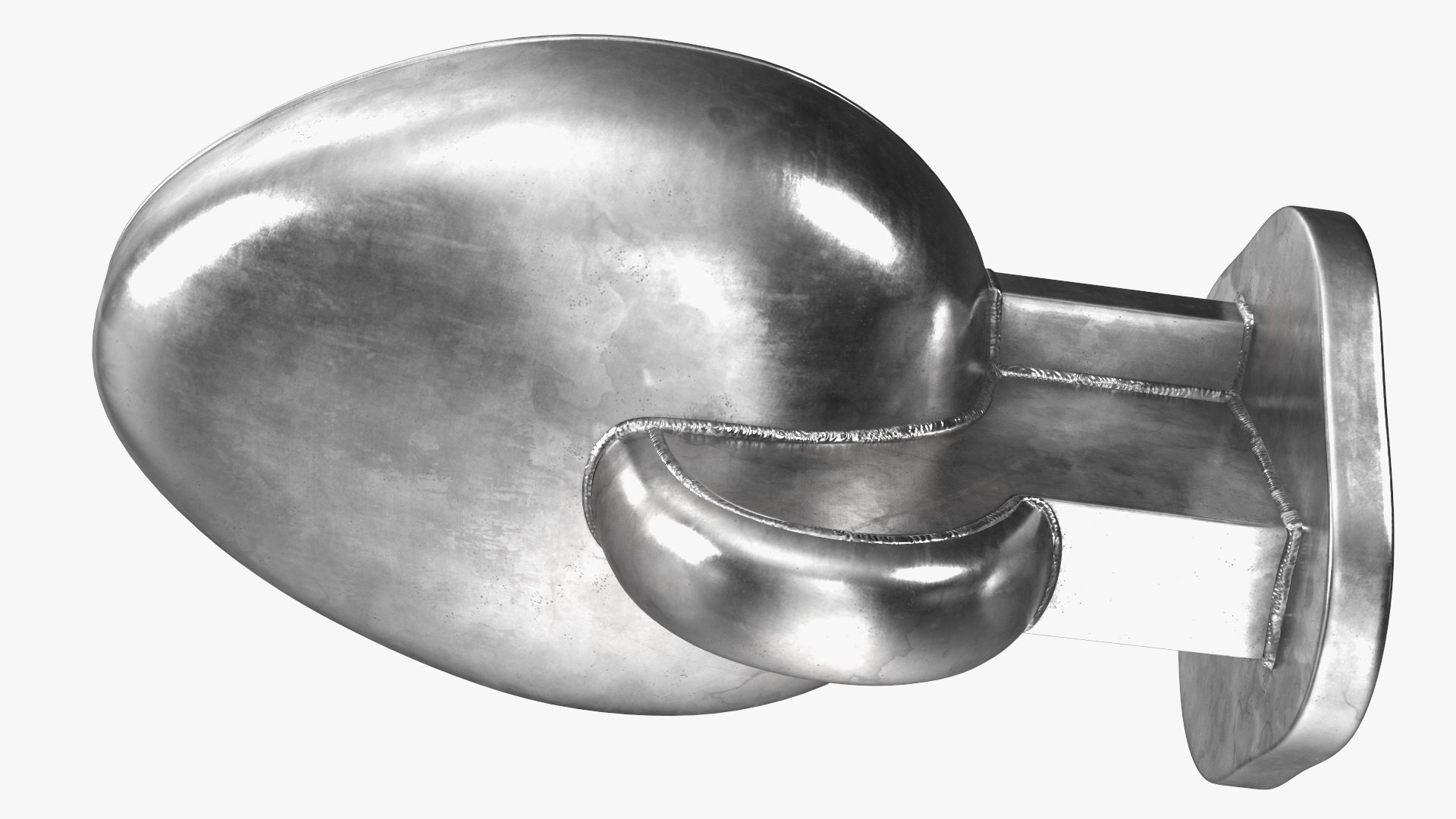 3D model Used Stainless Steel Toilet Wall Mounted