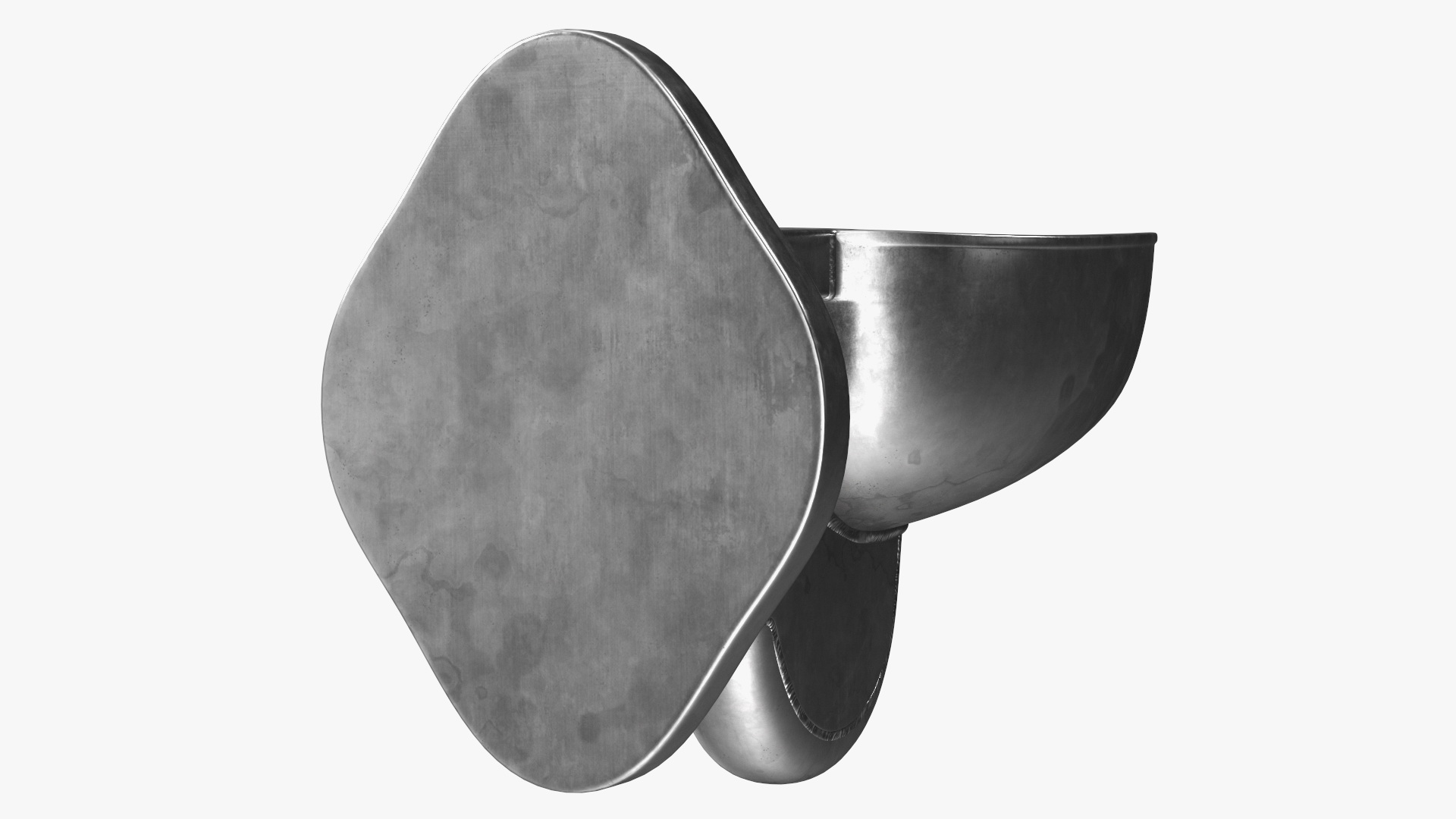 3D model Used Stainless Steel Toilet Wall Mounted
