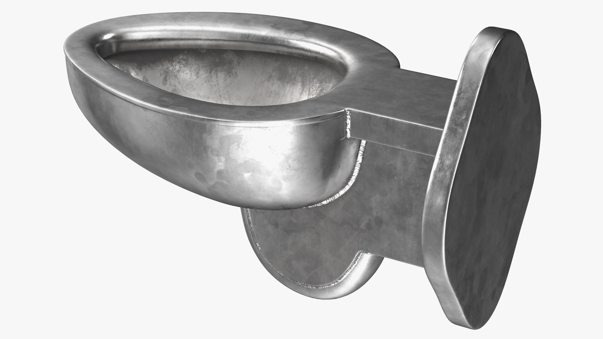 3D model Used Stainless Steel Toilet Wall Mounted