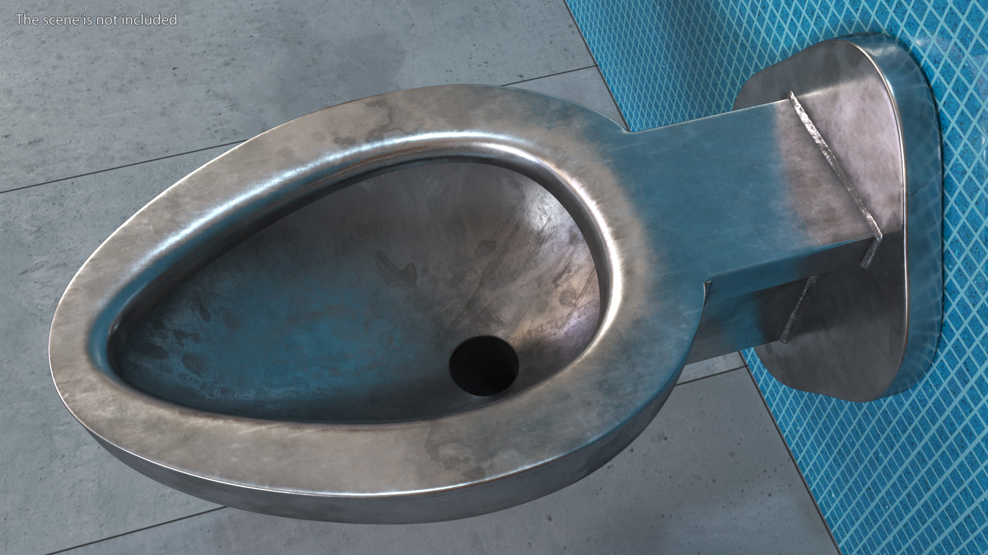 3D model Used Stainless Steel Toilet Wall Mounted