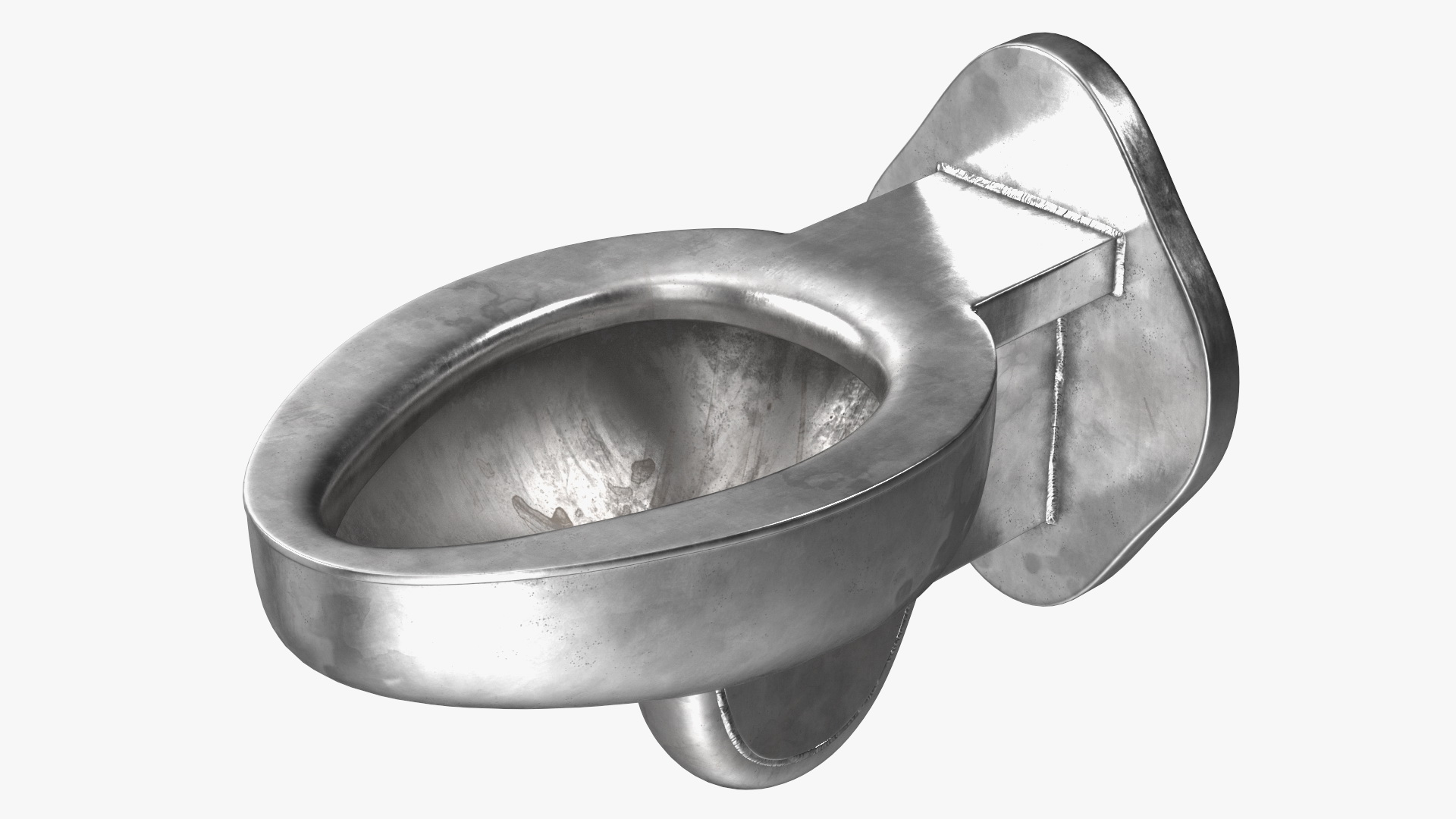 3D model Used Stainless Steel Toilet Wall Mounted