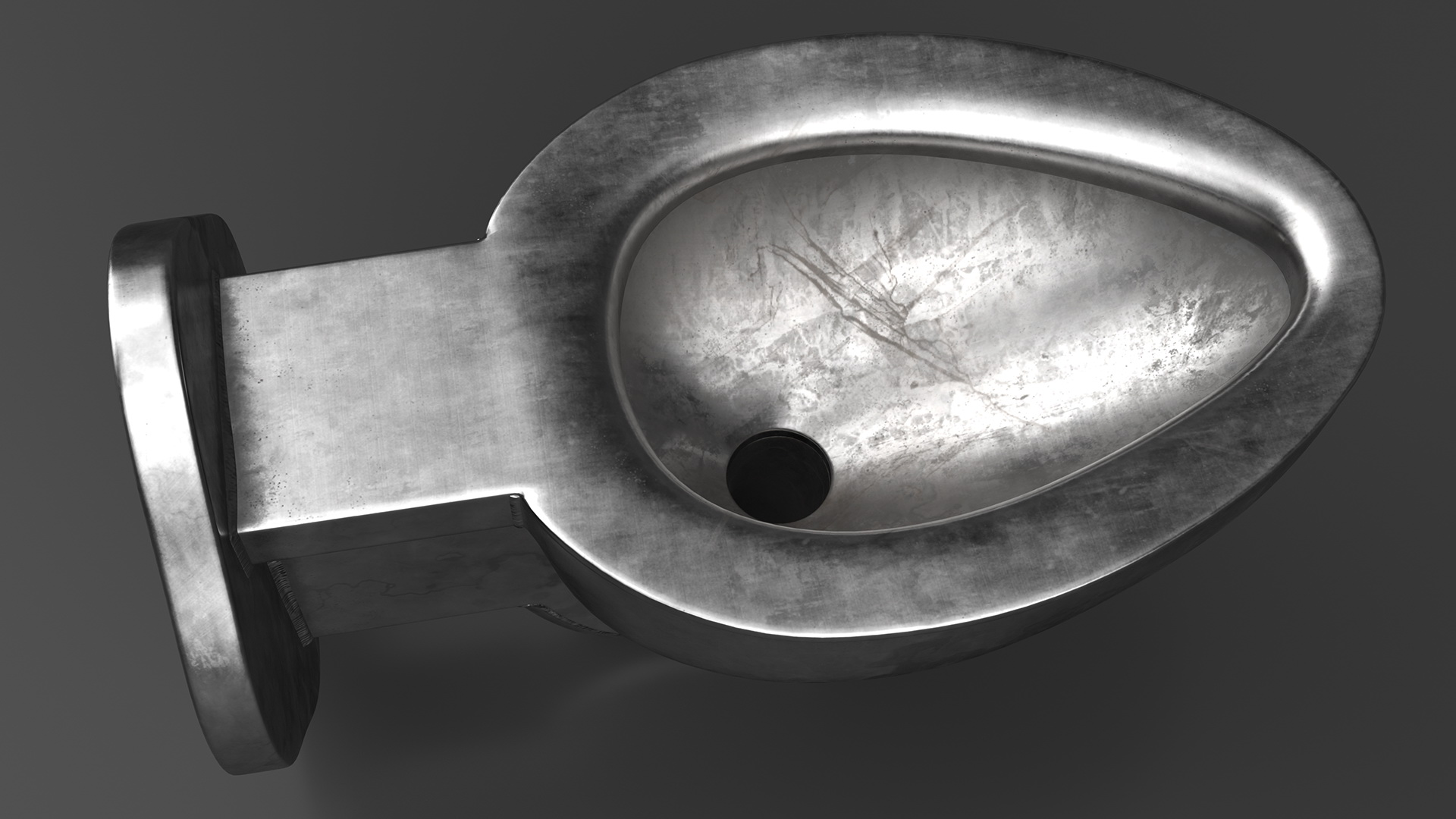 3D model Used Stainless Steel Toilet Wall Mounted