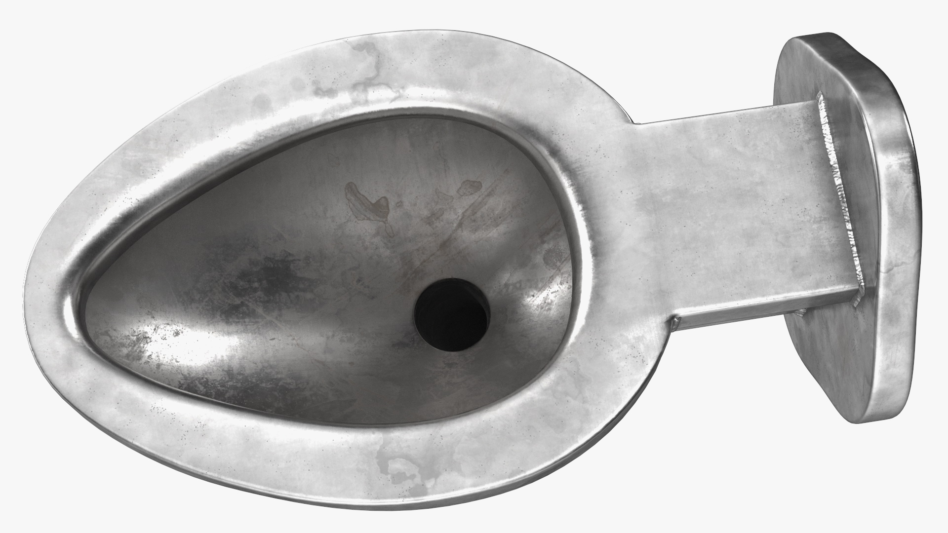 3D model Used Stainless Steel Toilet Wall Mounted