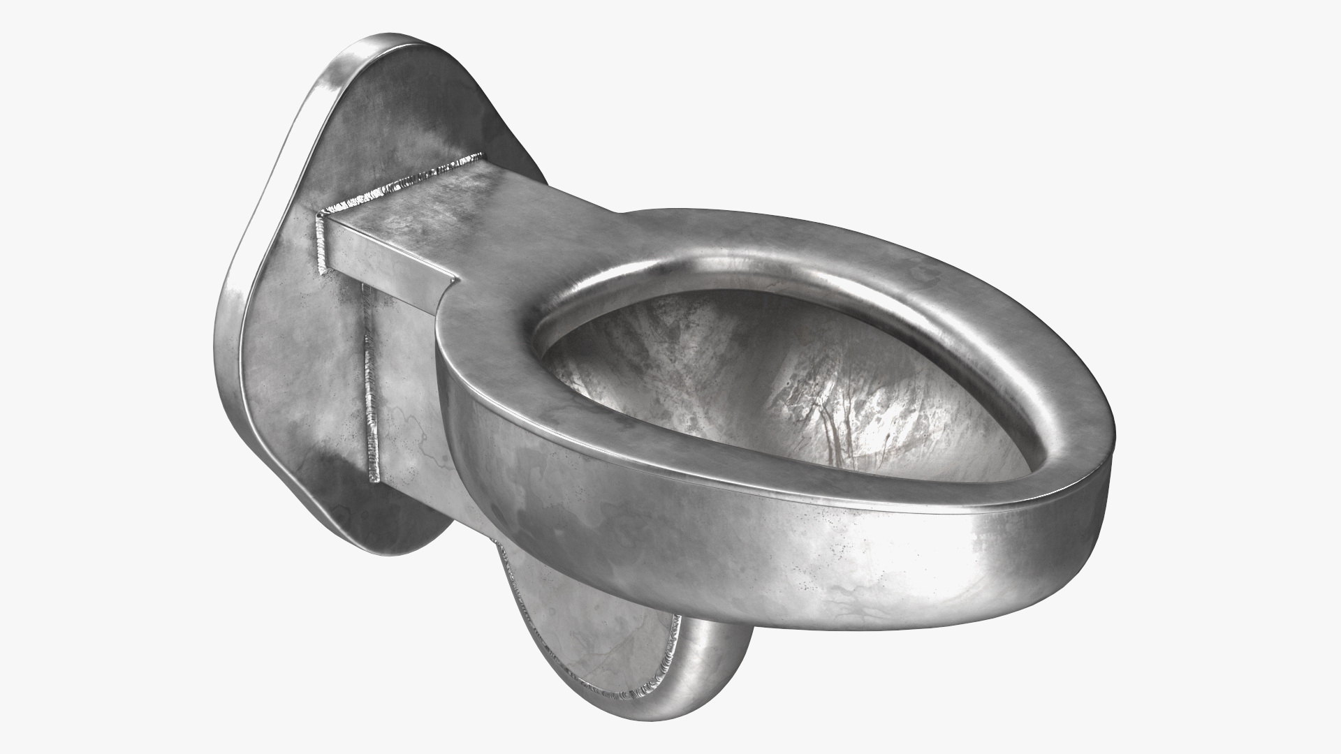 3D model Used Stainless Steel Toilet Wall Mounted