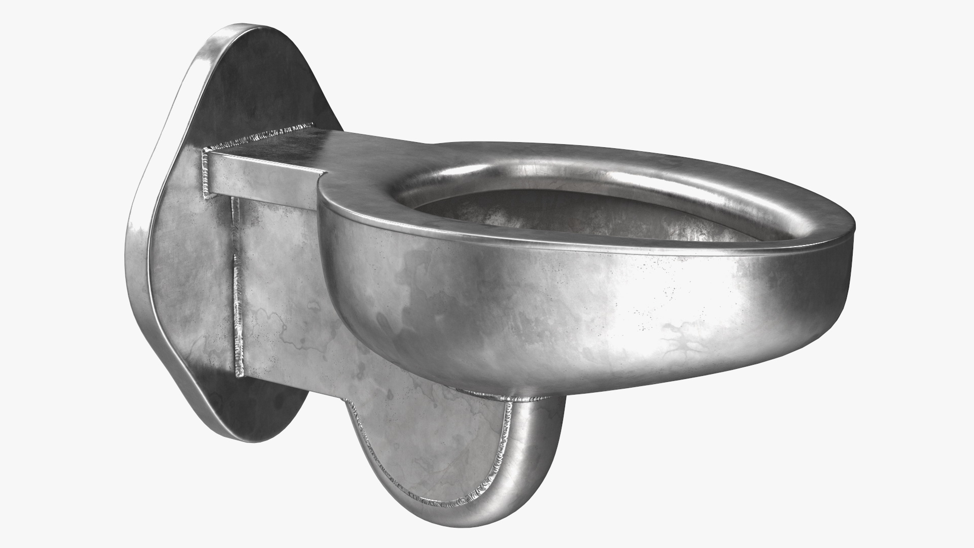3D model Used Stainless Steel Toilet Wall Mounted
