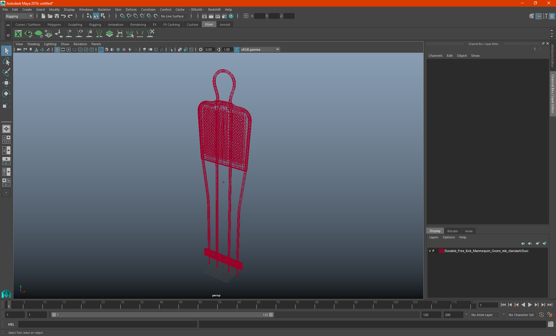 Football Training Dummy Red 3D