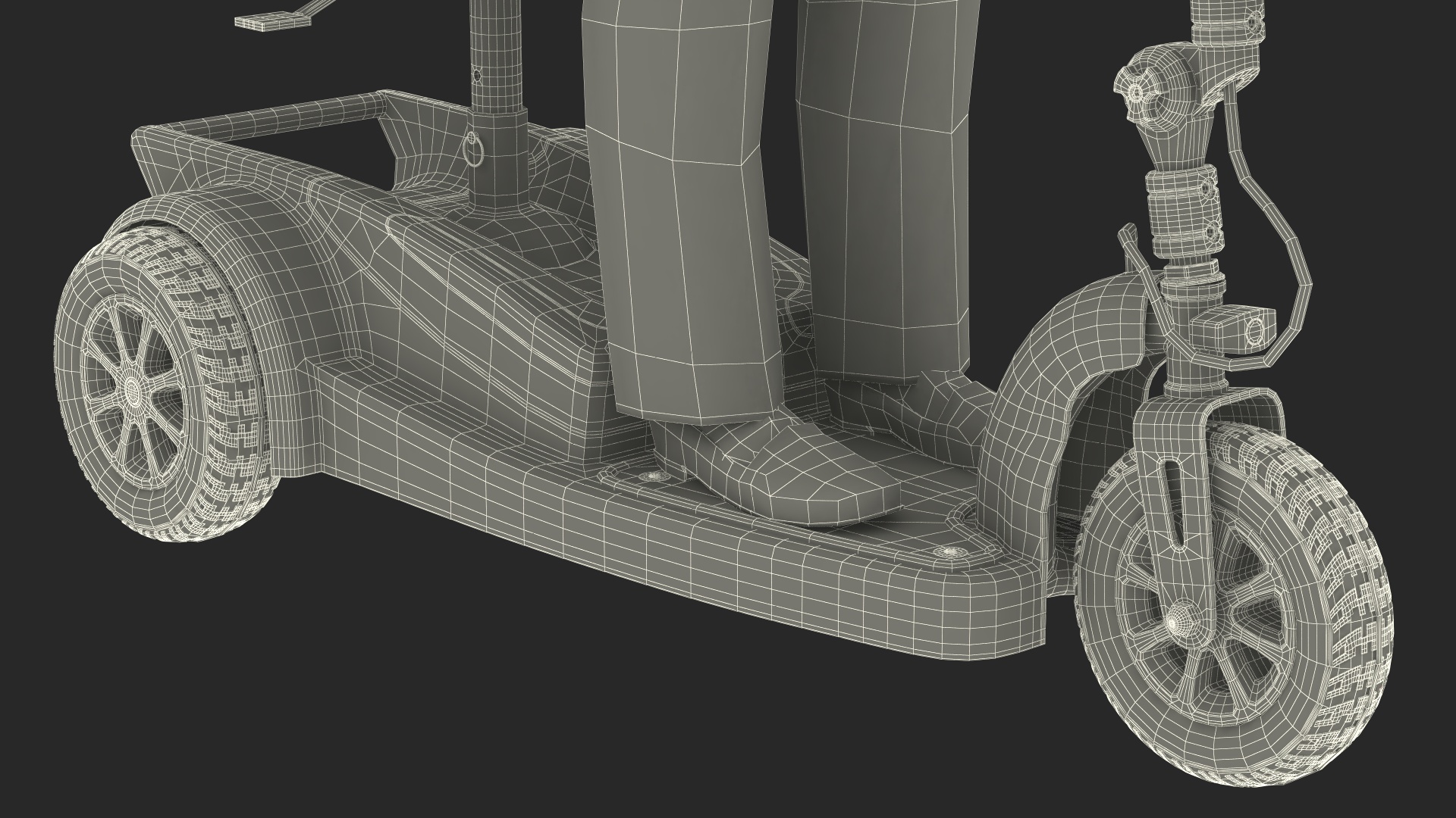 3D Elderly Woman on Electric Wheelchair