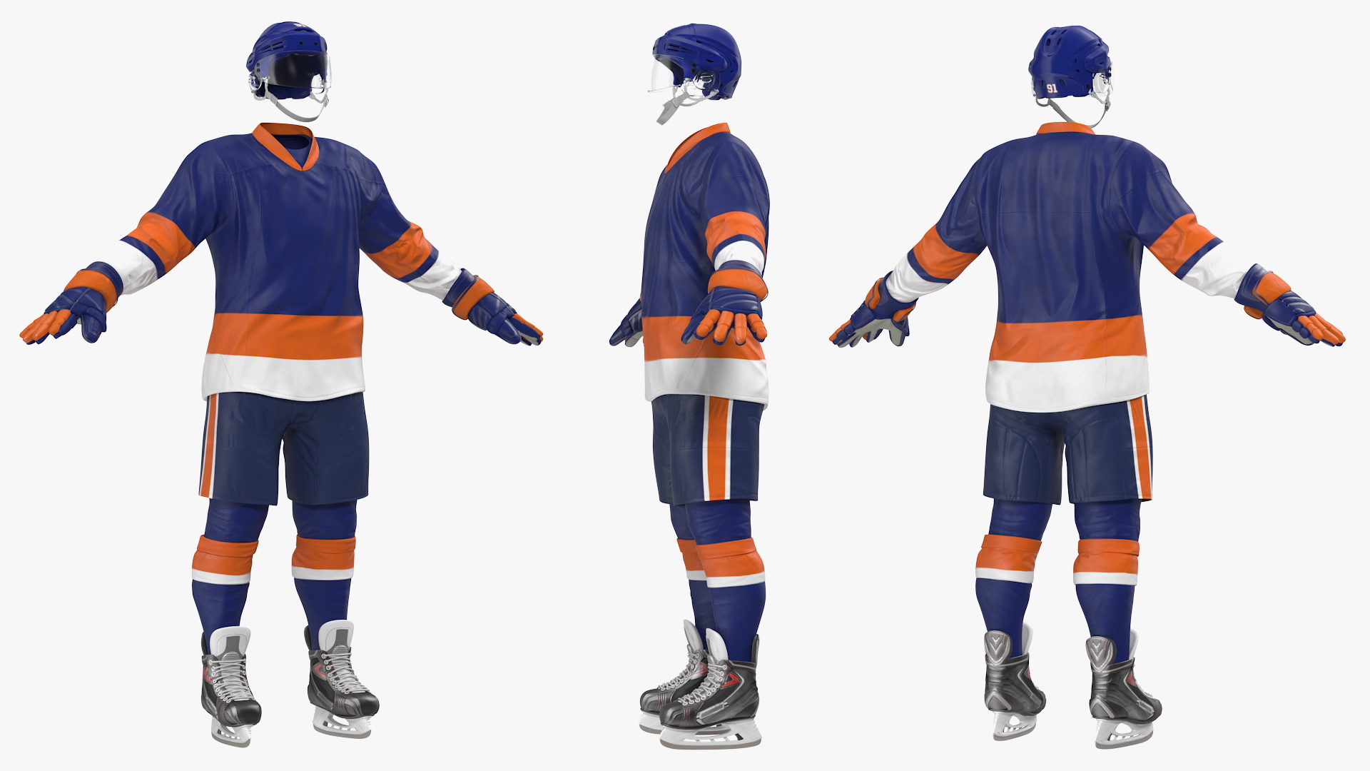 3D Hockey Equipment Blue