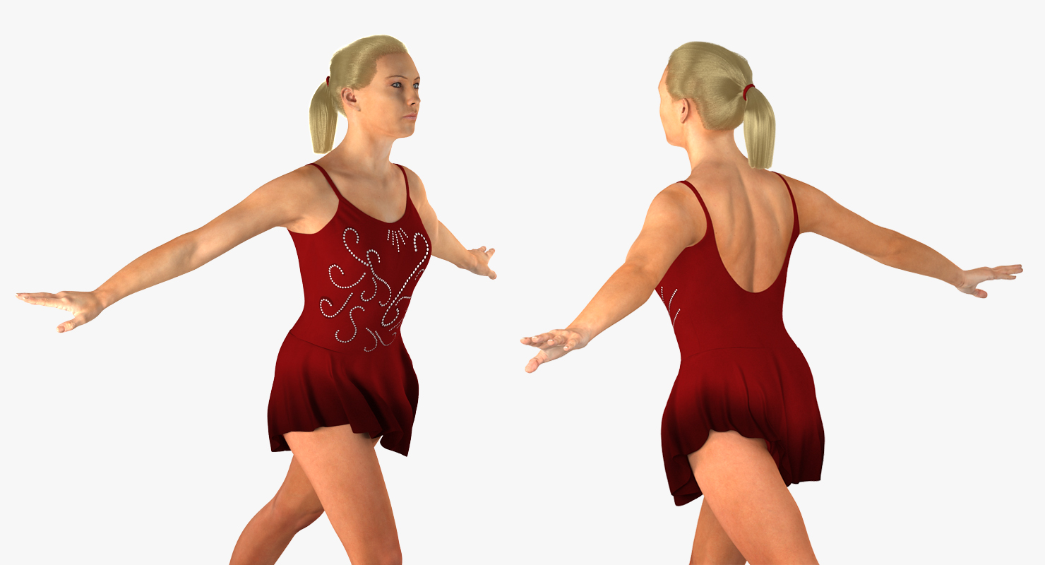 Female Figure Skater Pose 2 3D