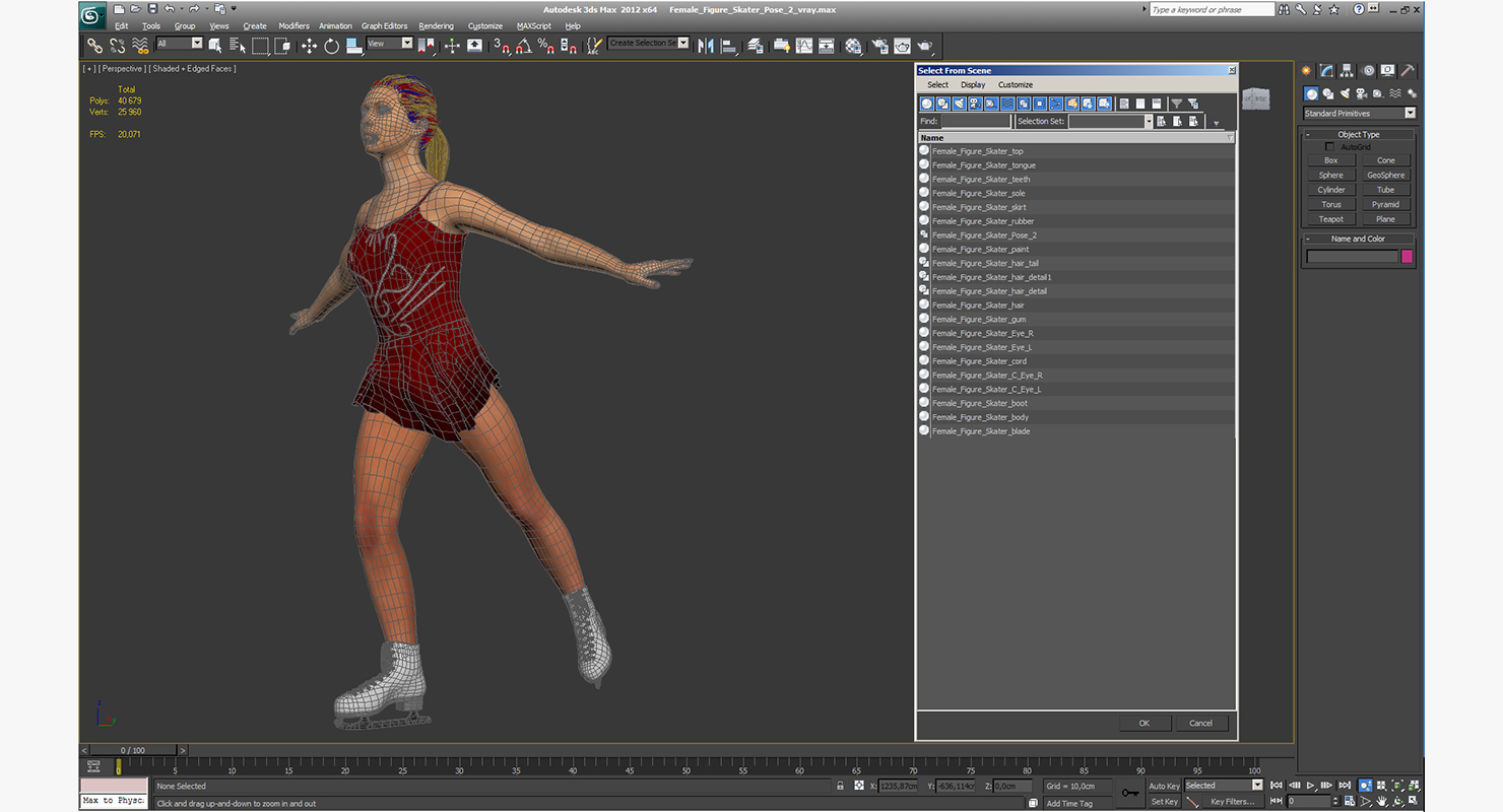 Female Figure Skater Pose 2 3D
