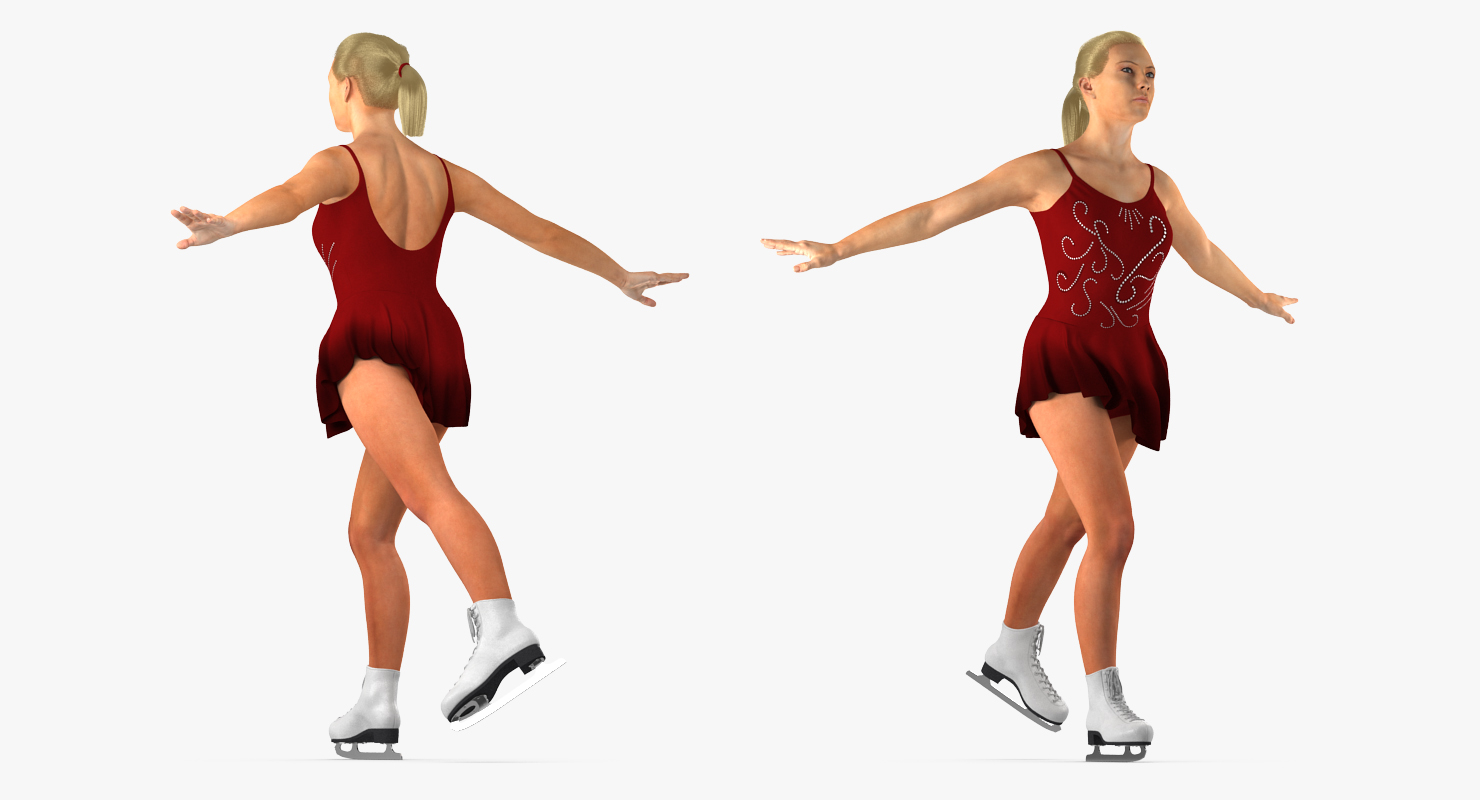 Female Figure Skater Pose 2 3D