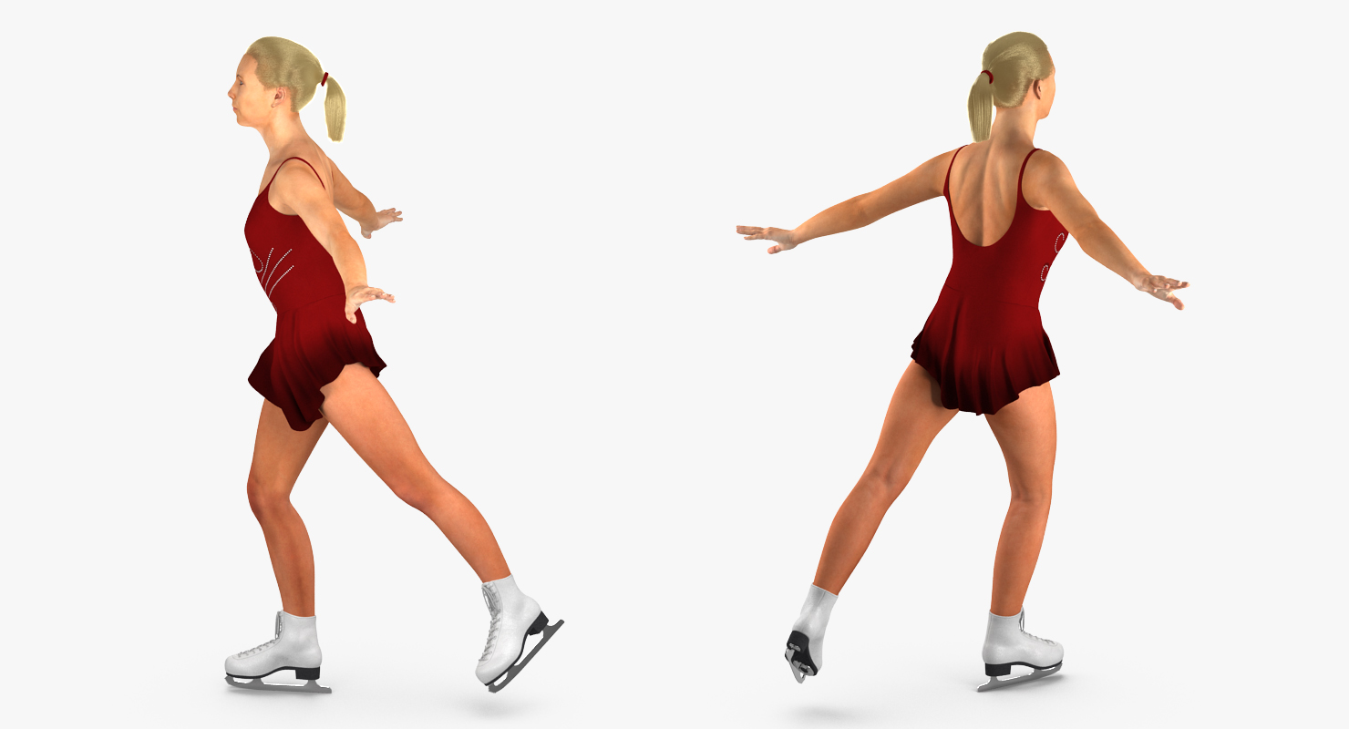 Female Figure Skater Pose 2 3D